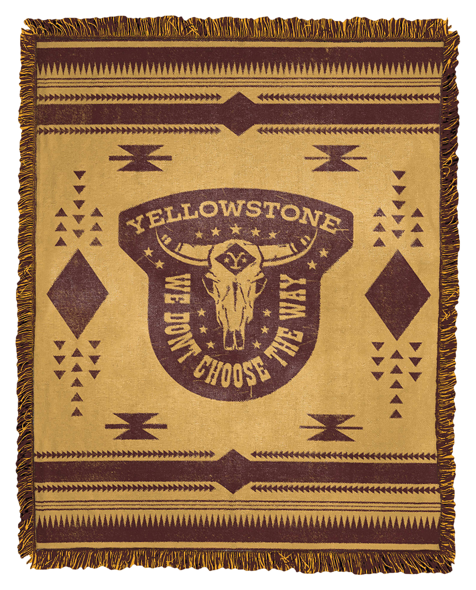 Image of The Northwest Group Yellowstone Steer Skull Woven Jacquard Throw Blanket