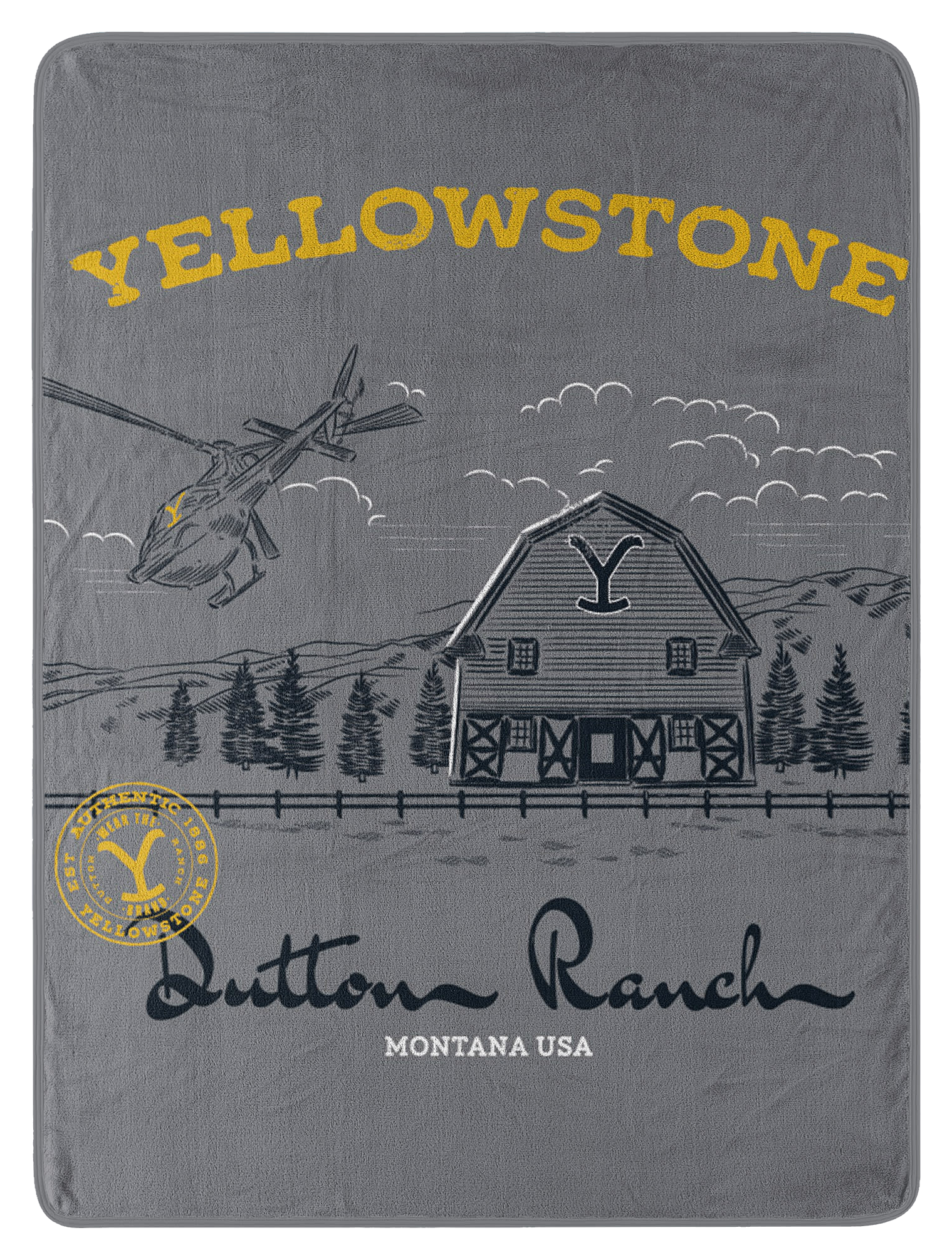 Image of The Northwest Group Yellowstone Welcome to the Ranch Raschel Throw Blanket