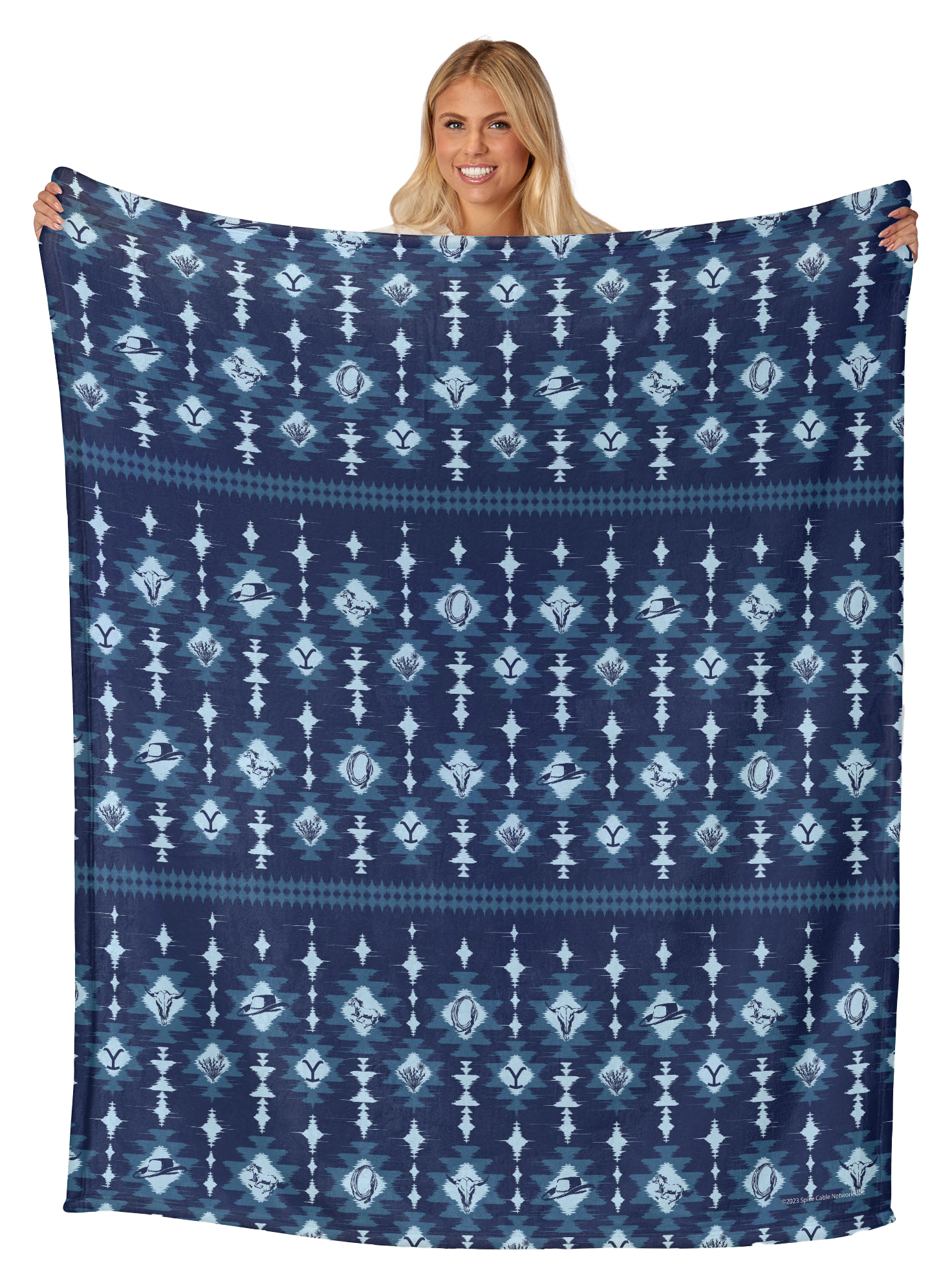 Image of The Northwest Group Yellowstone Blue Holiday Silk Touch Throw Blanket