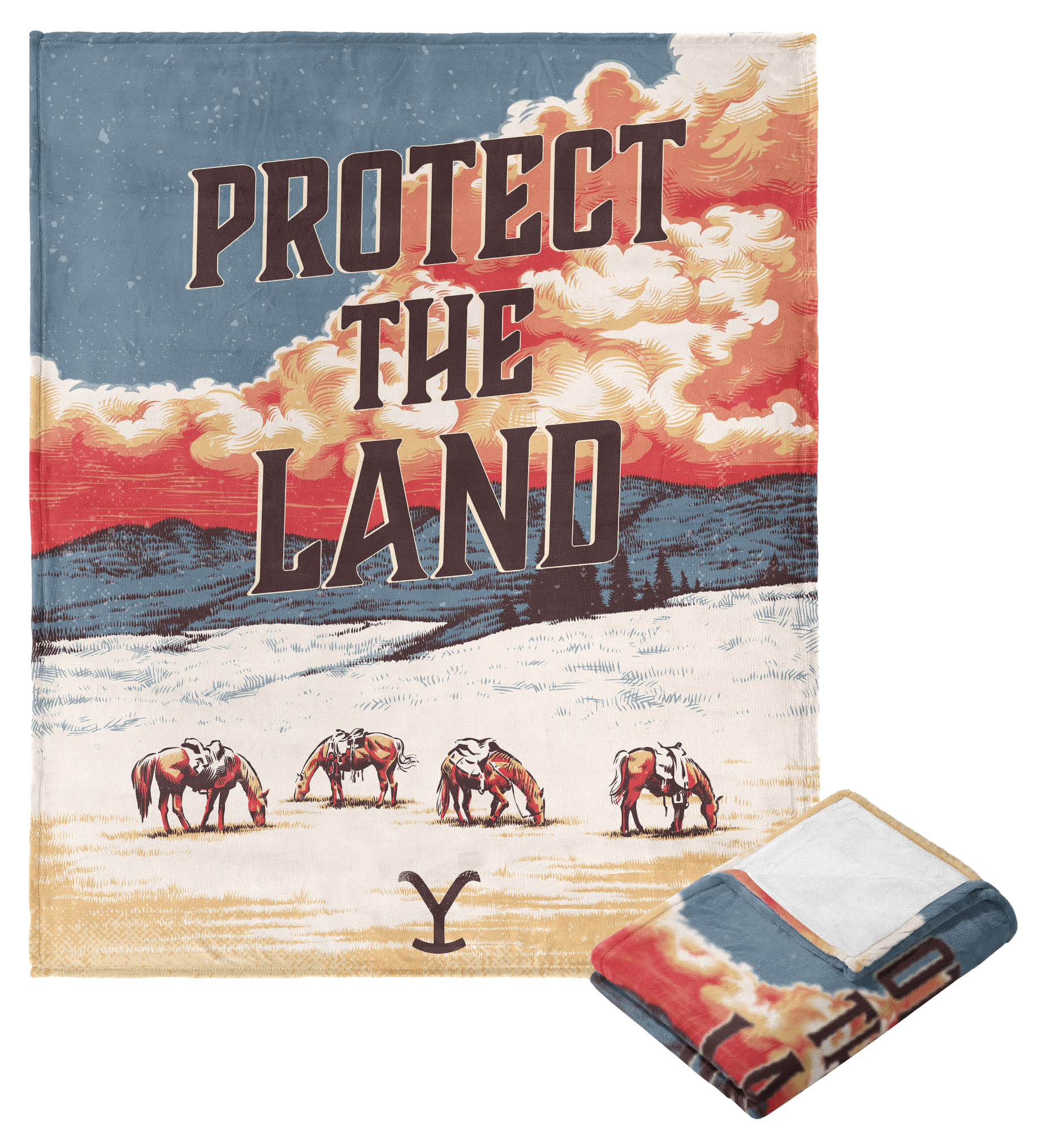 Image of The Northwest Group Yellowstone Protect The Land Silk Touch Throw Blanket