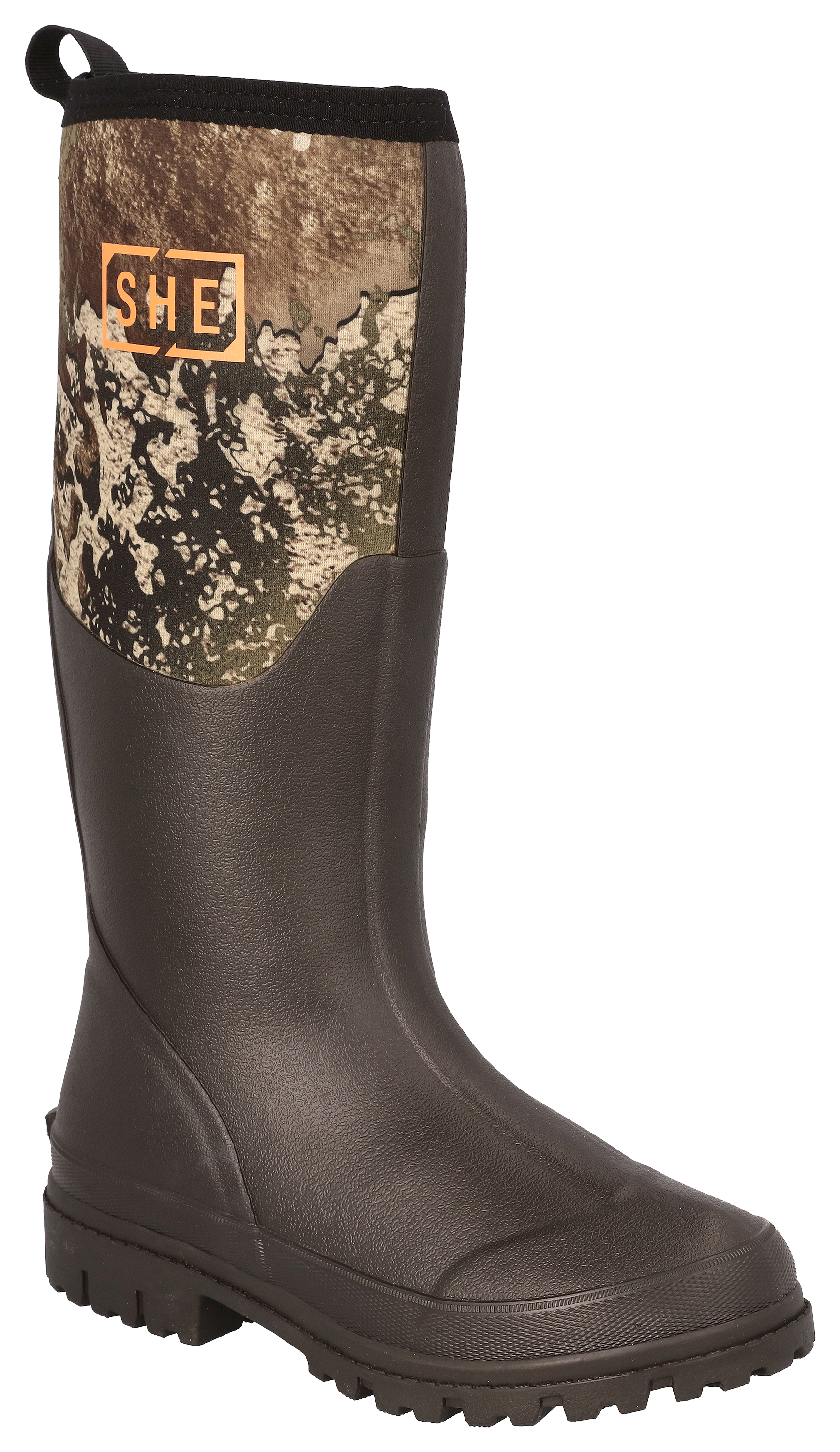 Image of SHE Outdoor Camo Utility Waterproof Rubber Boots for Ladies - Brown/TrueTimber Strata - 6M