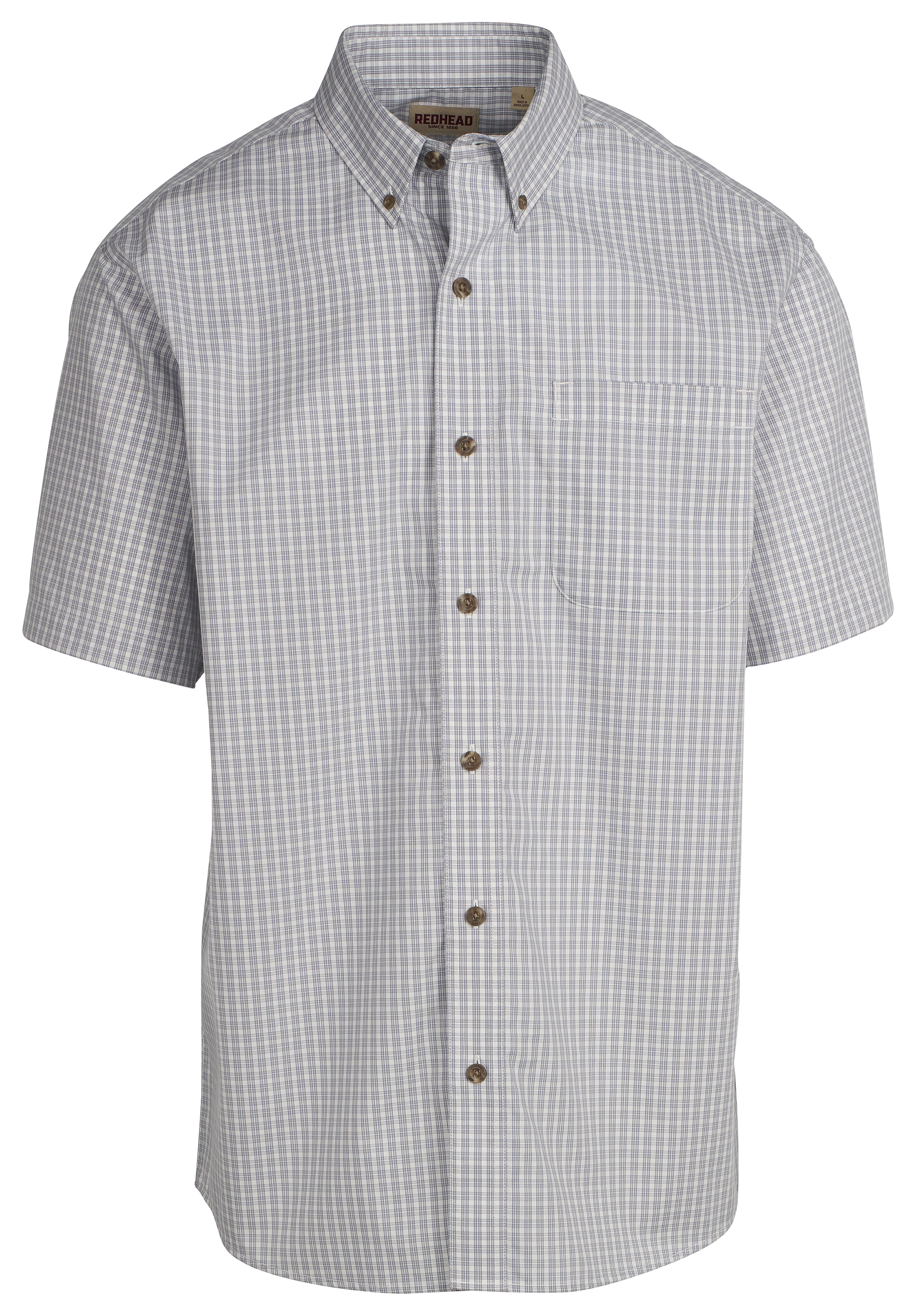Image of RedHead Wrinkle-Free Plaid Short-Sleeve Button-Down Shirt for Men - Alloy Plaid - XLT