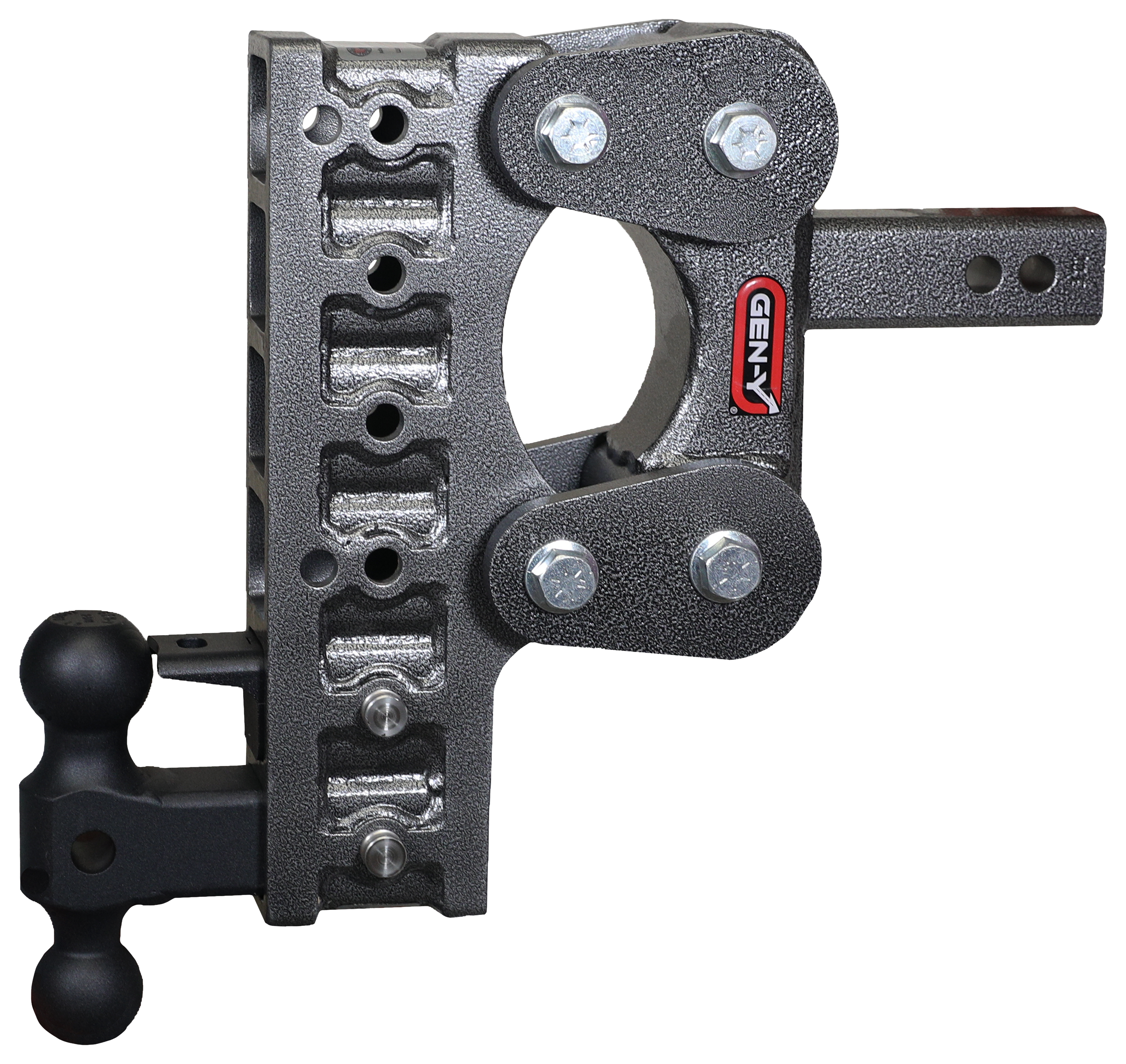 Image of "GEN-Y HITCH The BOSS TORSION-FLEX 2"" Shank 10K Hitch with Dual-Ball and Pintle Lock - 10"" Drop"