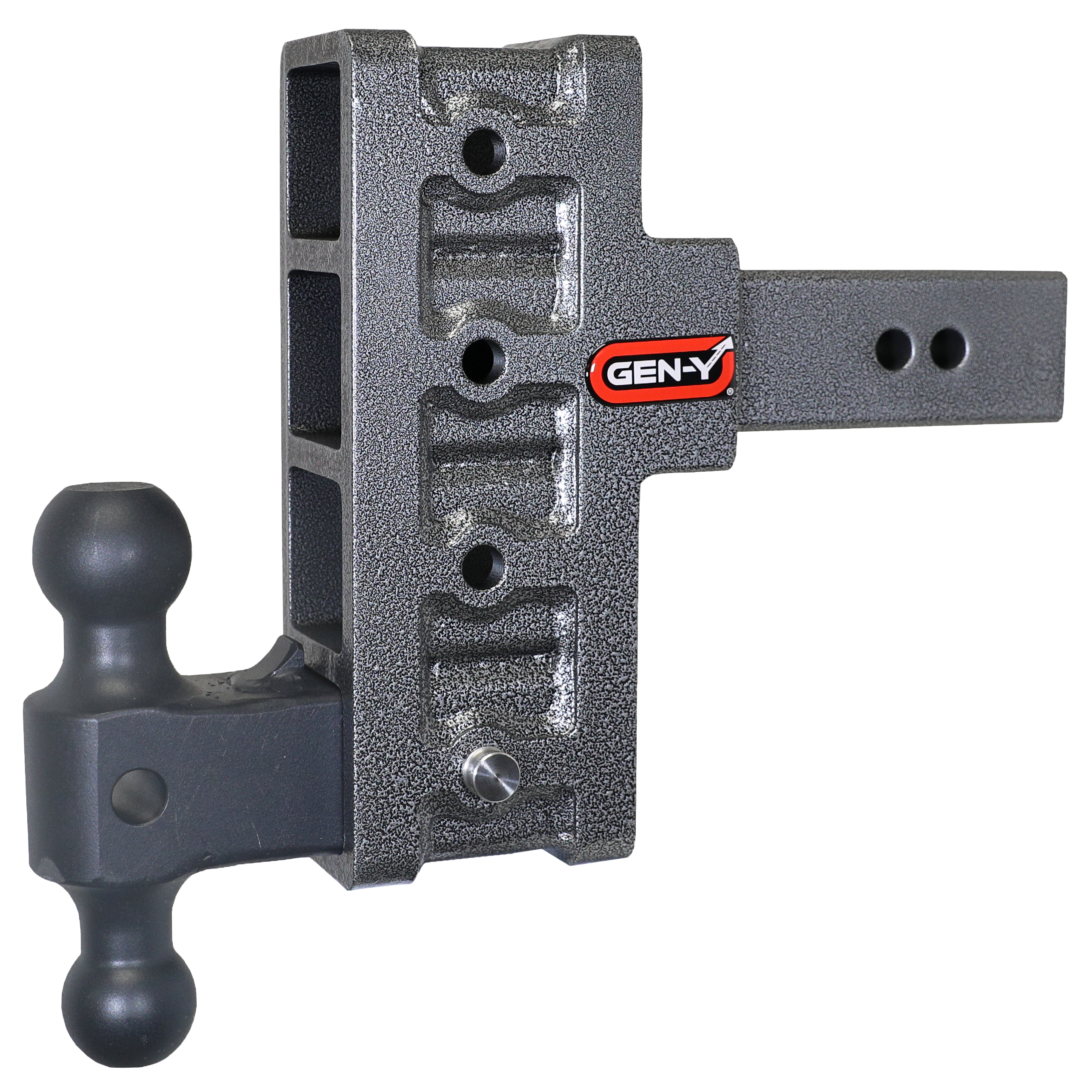 Image of "GEN-Y HITCH MEGA-DUTY 2.5'' Shank Offset Drop 3K TW 21K Hitch with Dual-Ball - 3"" Rise, 6"" Drop"