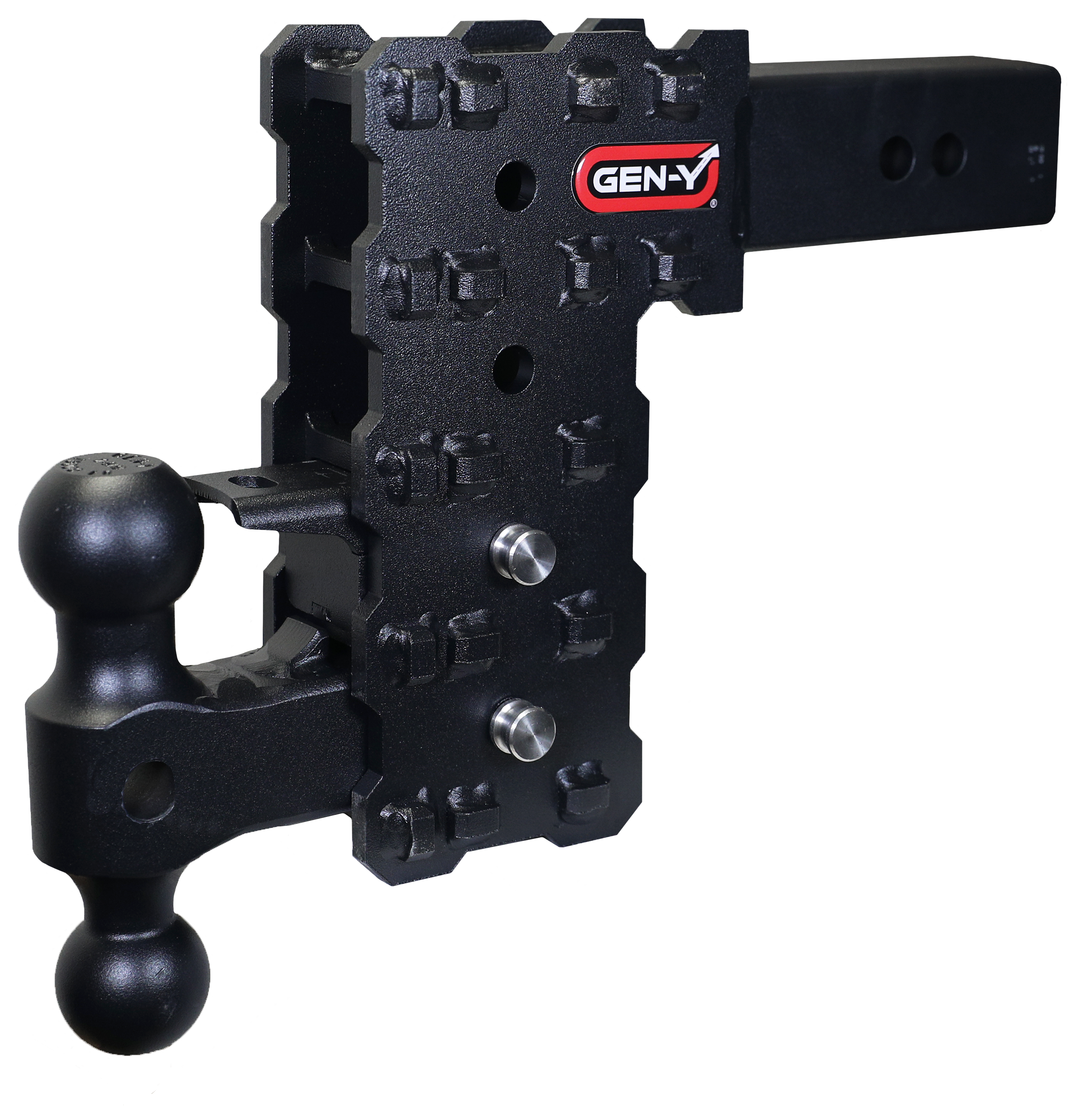 Image of "GEN-Y HITCH PHANTOM-X 2.5"" Shank 16K Drop Hitch with Dual Ball and Pintle Lock - 7.5"" Drop"