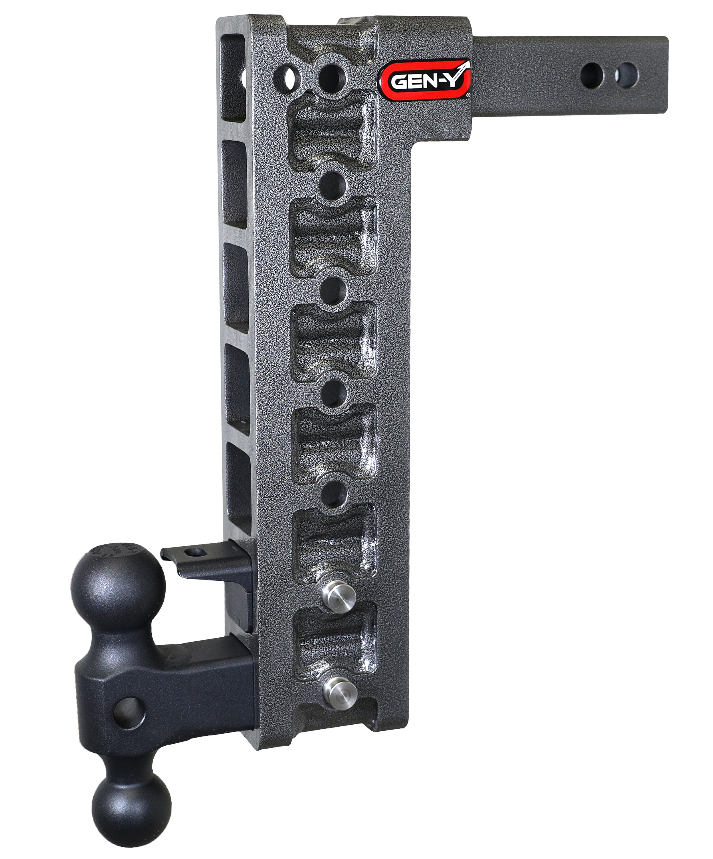 Image of "MEGA-DUTY 2"" Shank 15"" Drop 1.5K TW 10K Hitch & GH-031 Dual-Ball & GH-032 Pintle Lock"