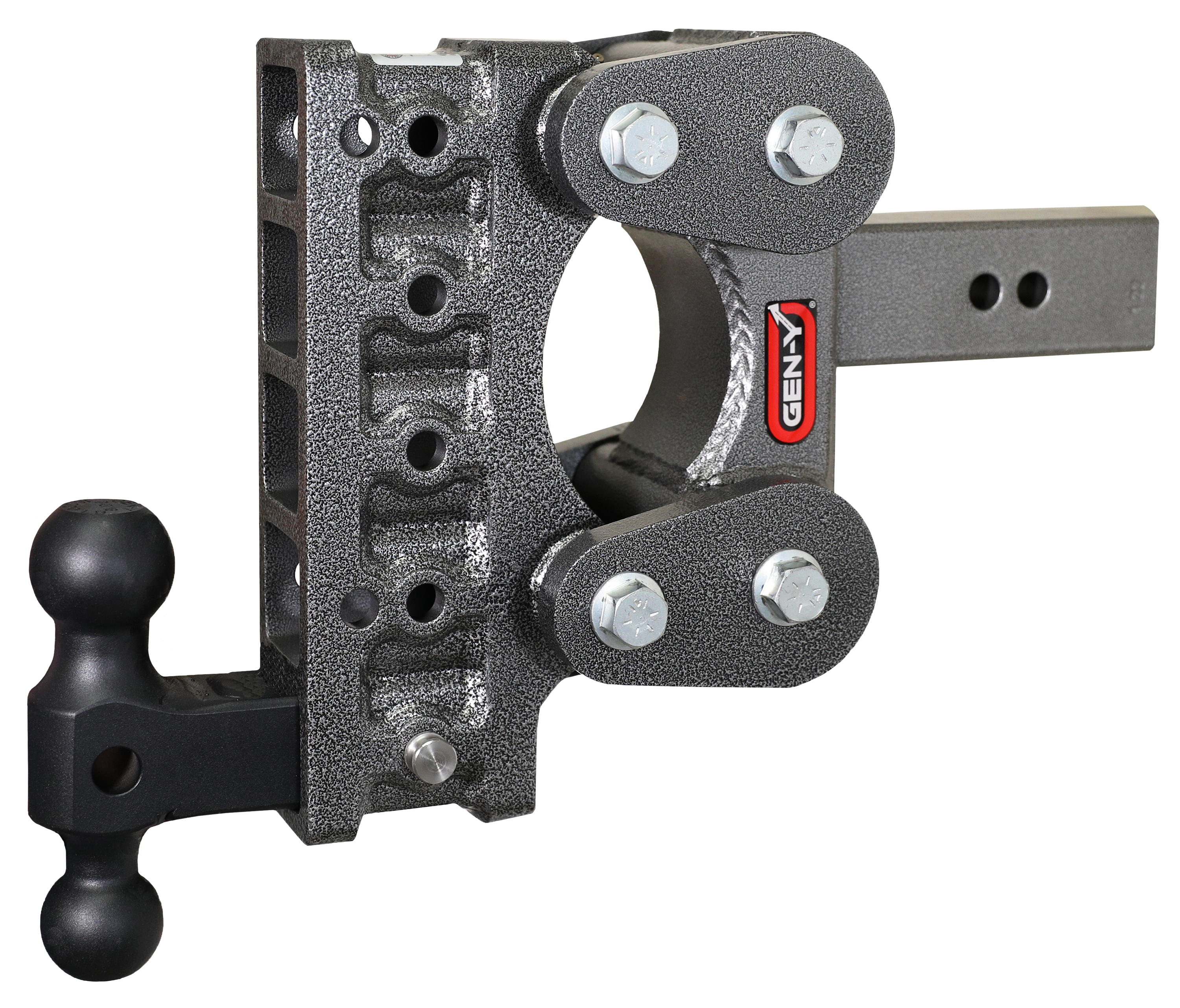 Image of "GEN-Y HITCH The BOSS TORSION-FLEX 3"" Shank 10K Hitch with Dual-Ball and Pintle Lock - 7.5"" Drop"