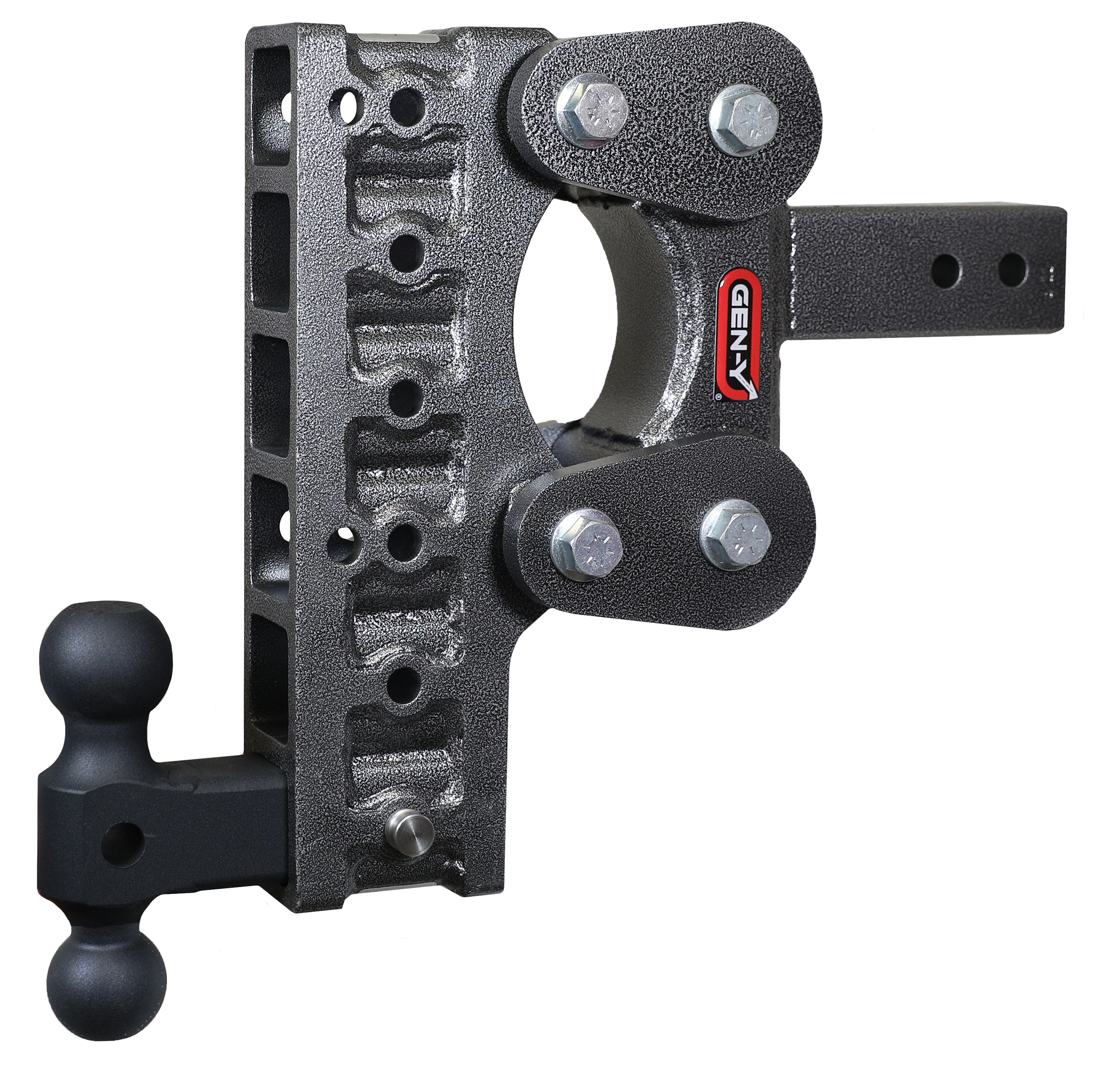Image of "GEN-Y HITCH The BOSS TORSION-FLEX 3"" Shank 10K Hitch with Dual-Ball and Pintle Lock - 10"" Drop"