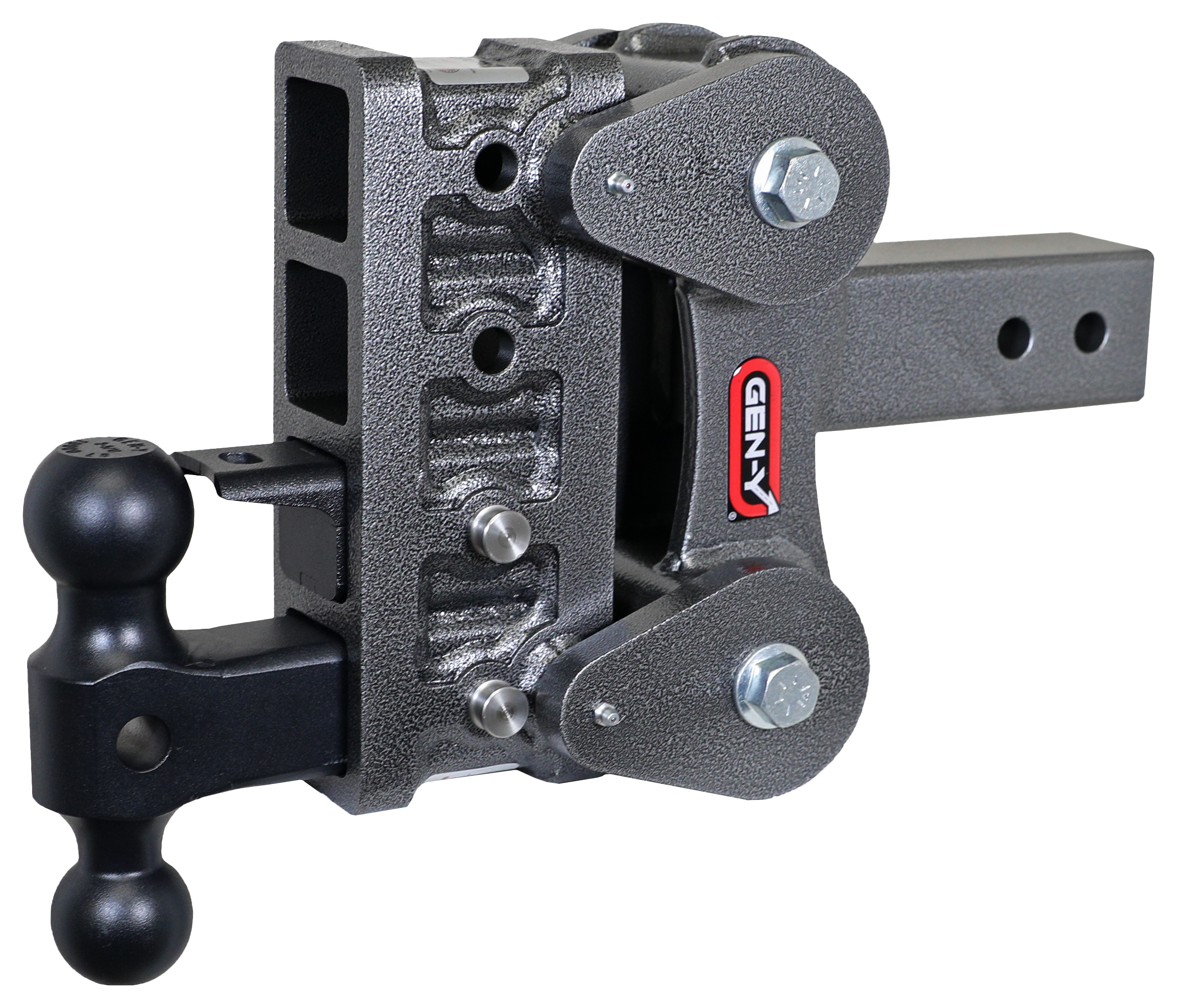 Image of "GEN-Y HITCH The BOSS TORSION-FLEX 2.5"" Shank 10K Drop Hitch with Dual Ball and Pintle Lock - 5"" Drop"