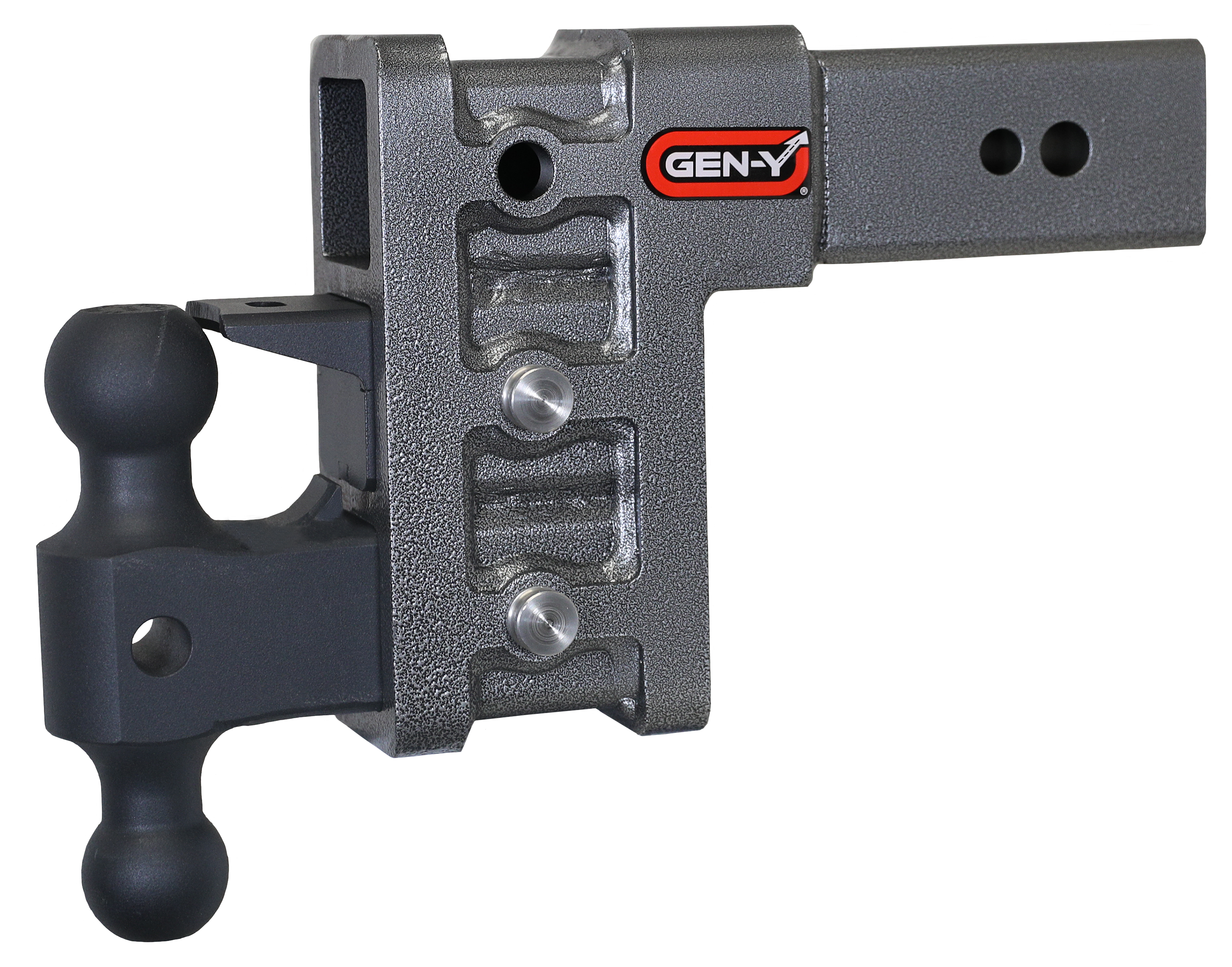 Image of "GEN-Y HITCH Mega-Duty 3"" Shank 32K Drop Hitch with Dual-Ball and Pintle Lock - 6"" Drop"