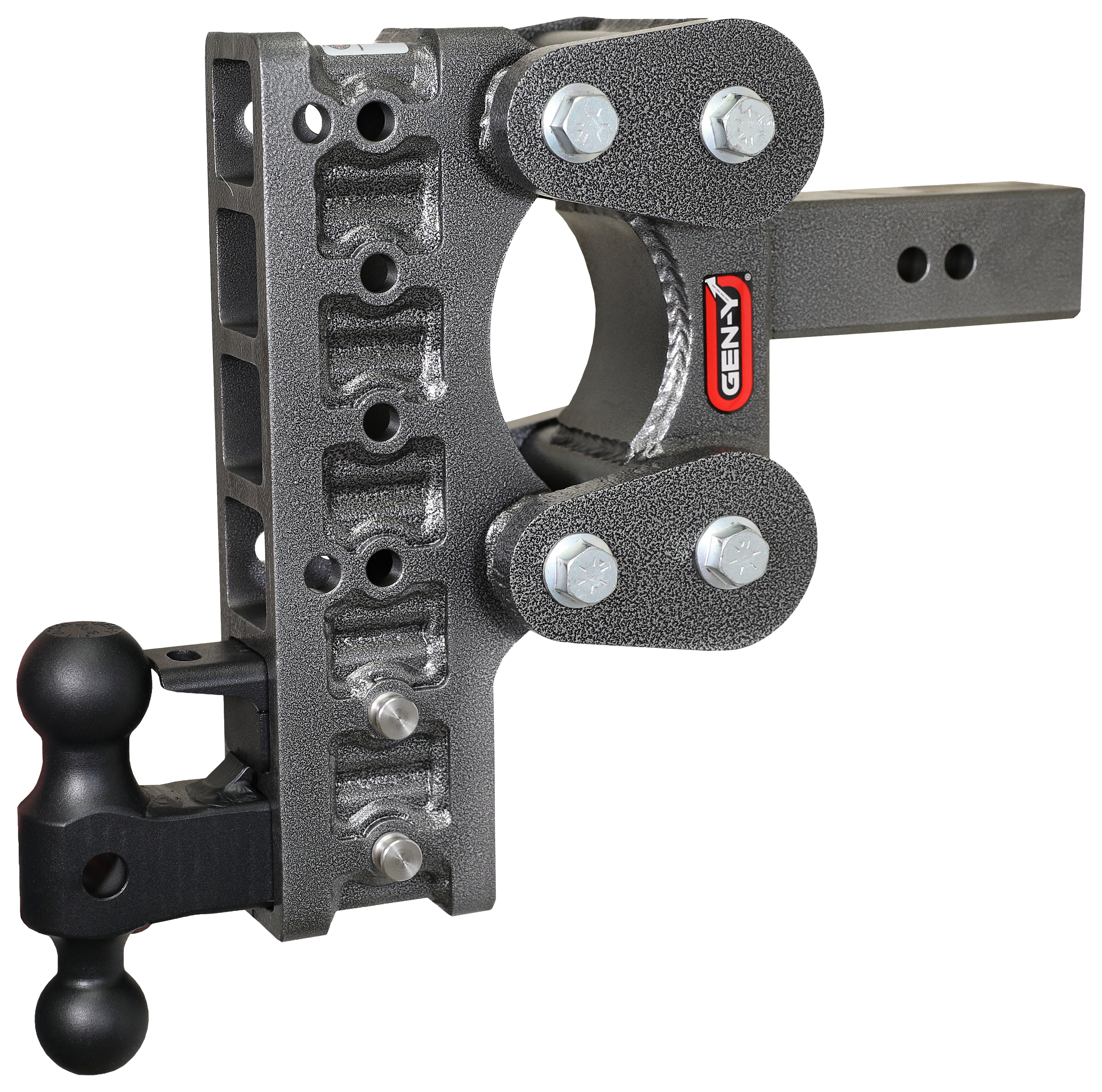 Image of "GEN-Y HITCH The BOSS Torsion-Flex 2"" Shank 1.7K TW 16K Hitch with Dual-Ball and Pintle Lock - 10"" Drop"