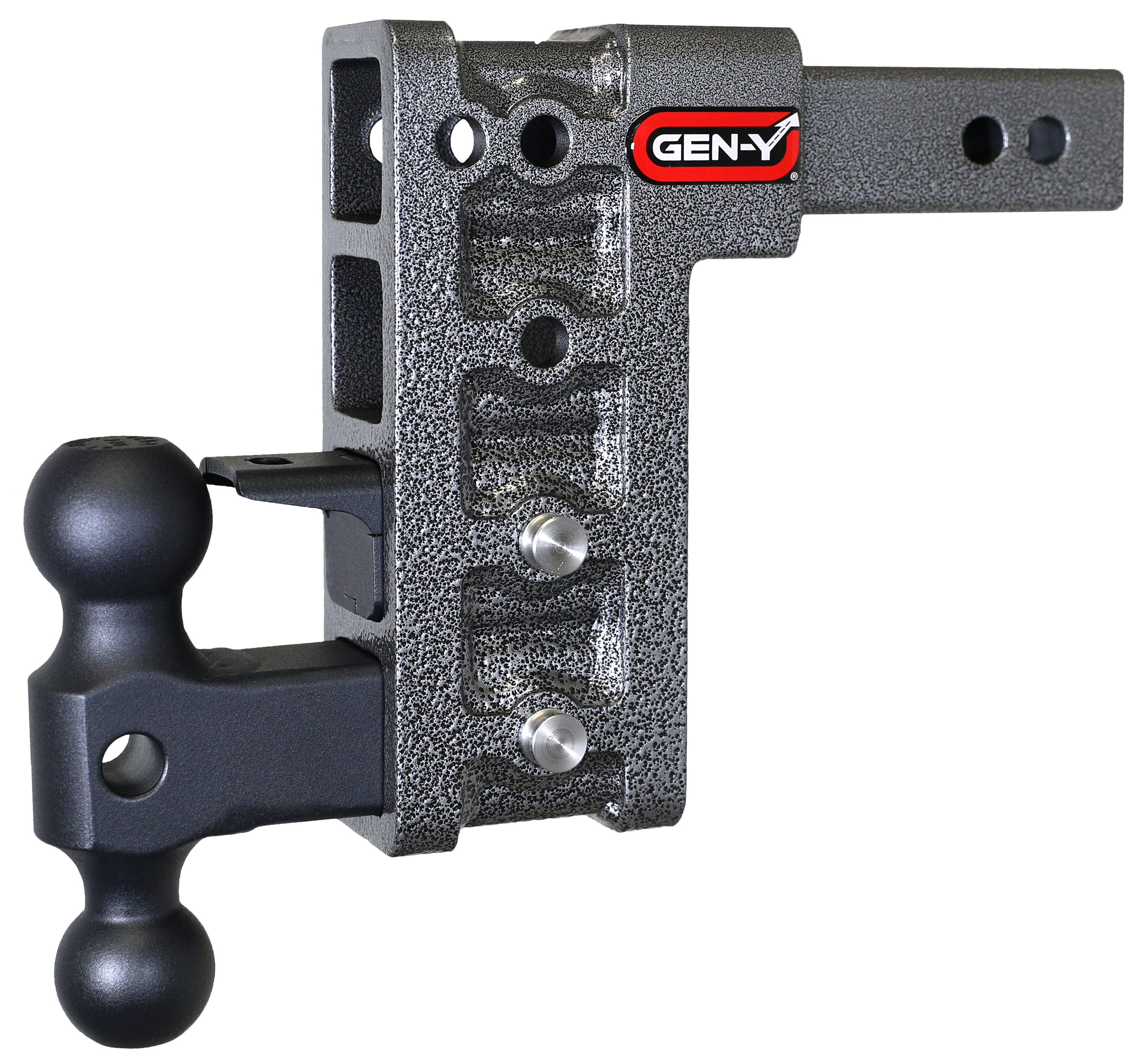 Image of "MEGA-DUTY 2"" Shank 7.5"" Drop 1.5K TW 10K Hitch & GH-031 Dual-Ball & GH-032 Pintle Lock"