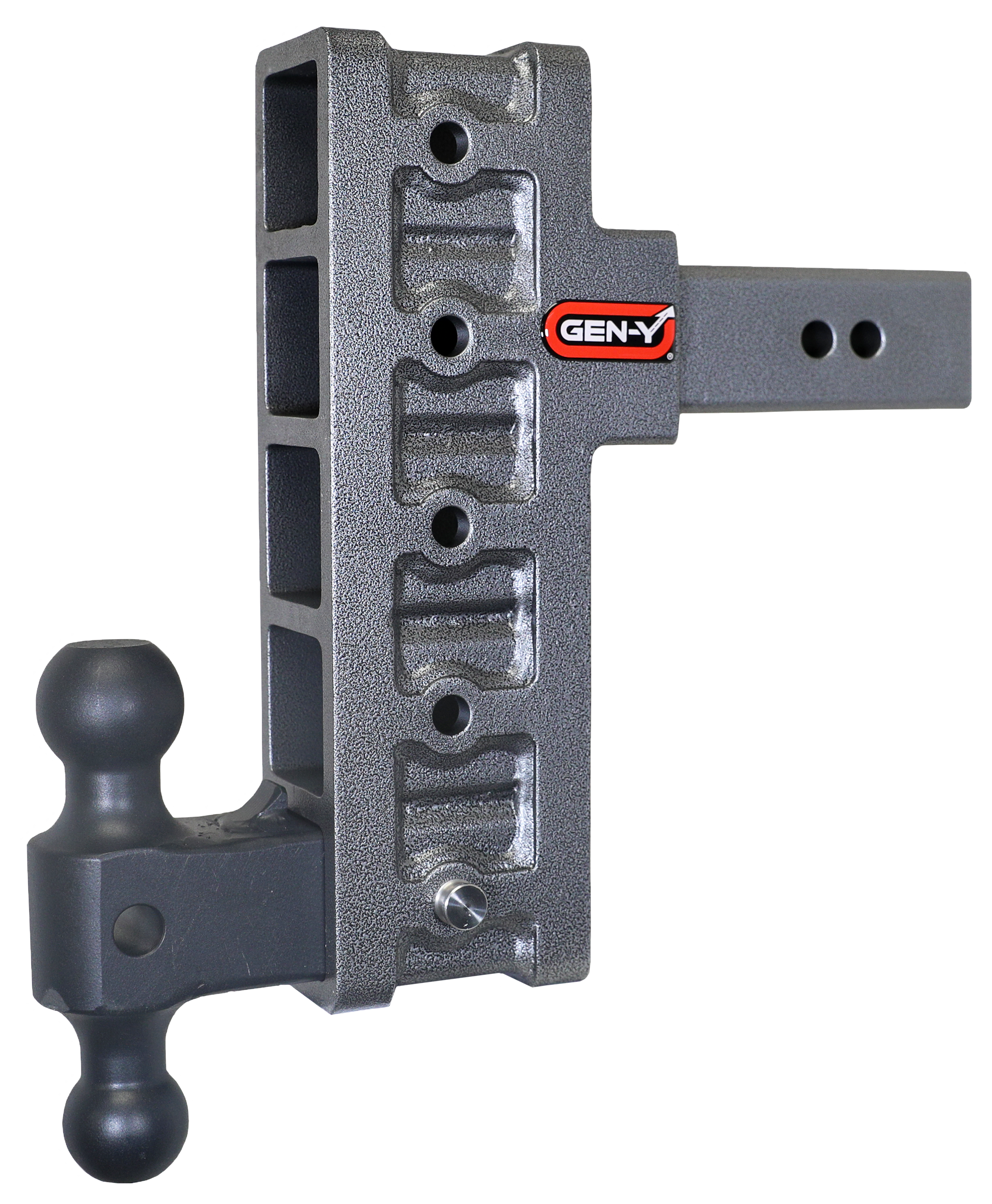 GEN-Y HITCH MEGA-DUTY 2.5'' Shank Offset Drop 3K TW 21K Hitch with Dual-Ball - 3" Rise, 9" Drop