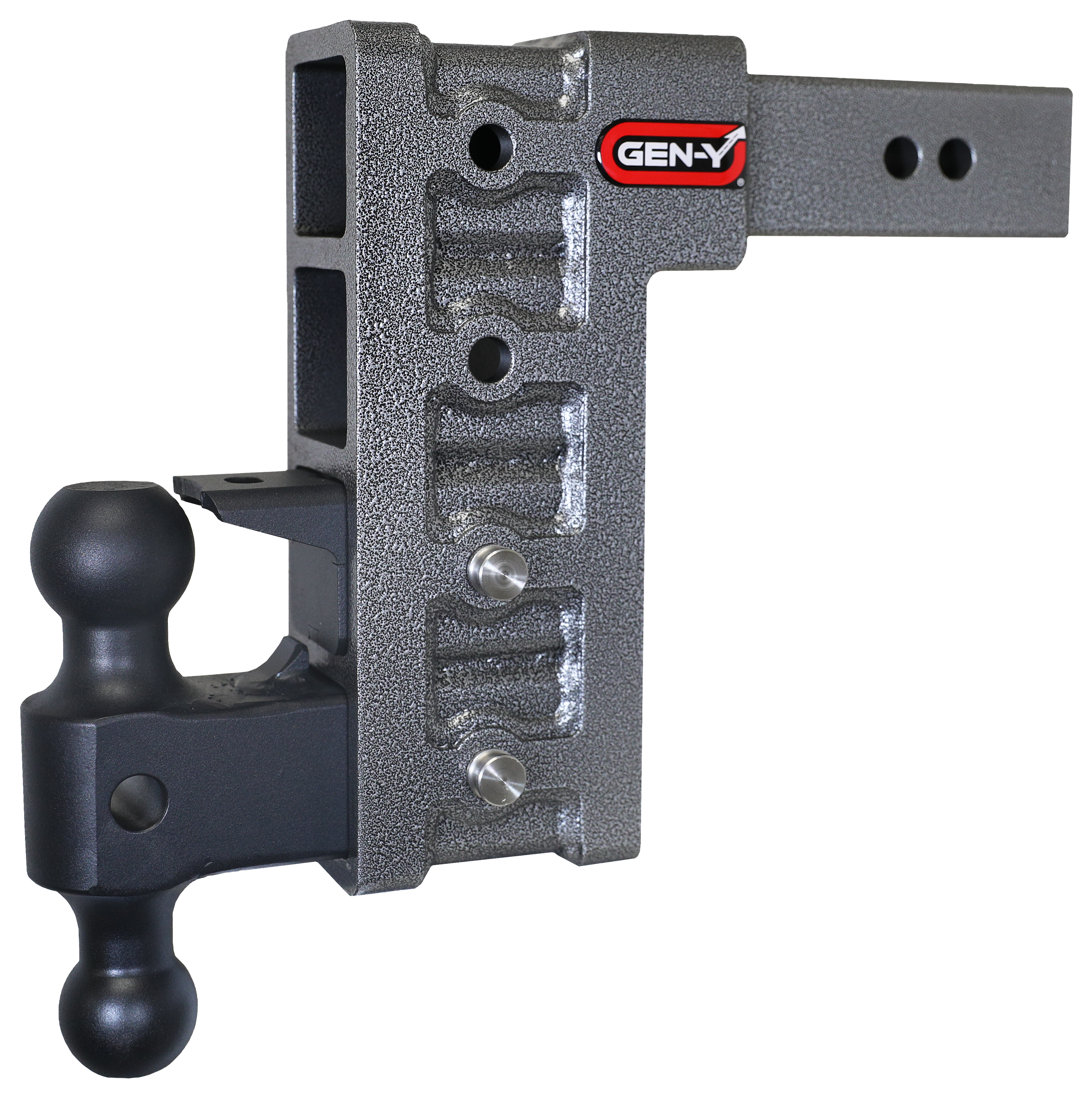 Image of "GEN-Y HITCH Mega-Duty 2.5'' Shank 21K Hitch with Dual-Ball and Pintle Lock - 9"" Drop"
