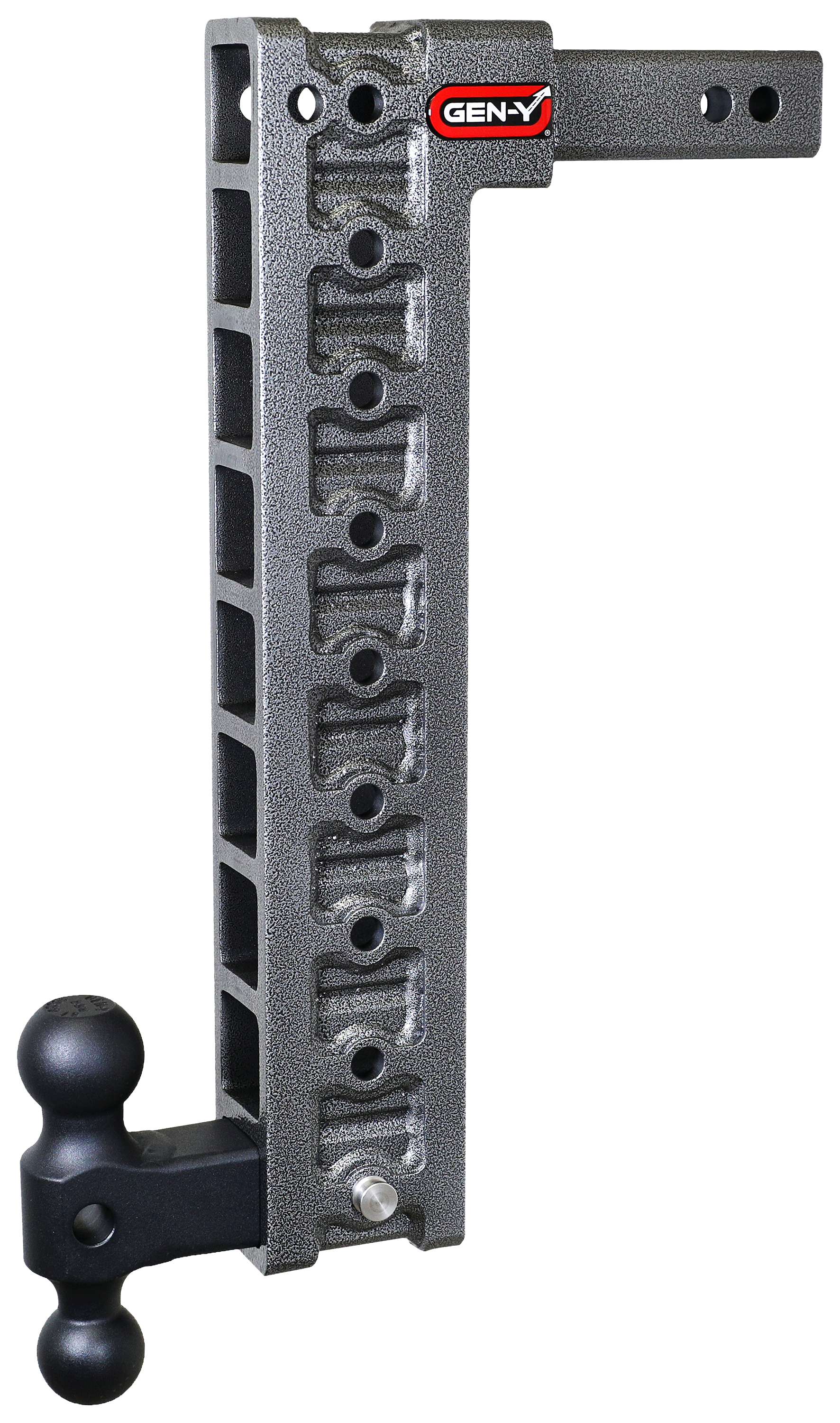 Image of "GEN-Y HITCH Mega-Duty 2'' Shank 10K Hitch with Dual-Ball and Stabilizer Kit - 20"" Drop"