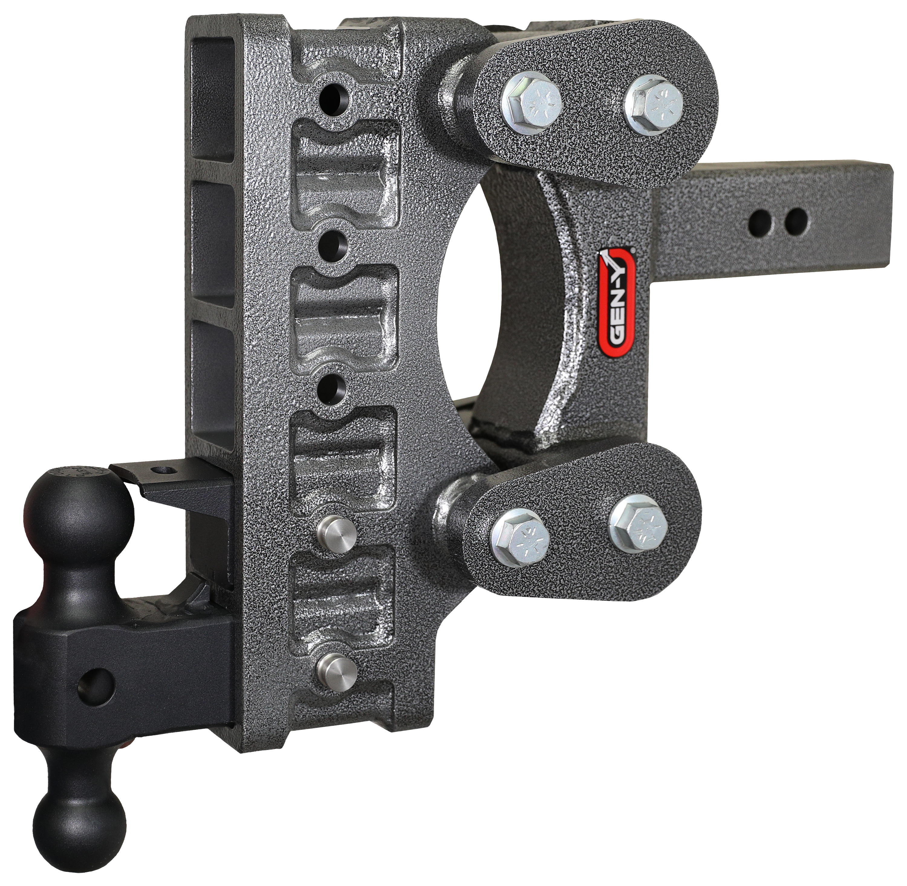 GEN-Y HITCH The BOSS TORSION-FLEX 2.5'' Shank 2.4K TW 21K Drop Hitch with Dual-Ball and Pintle Lock