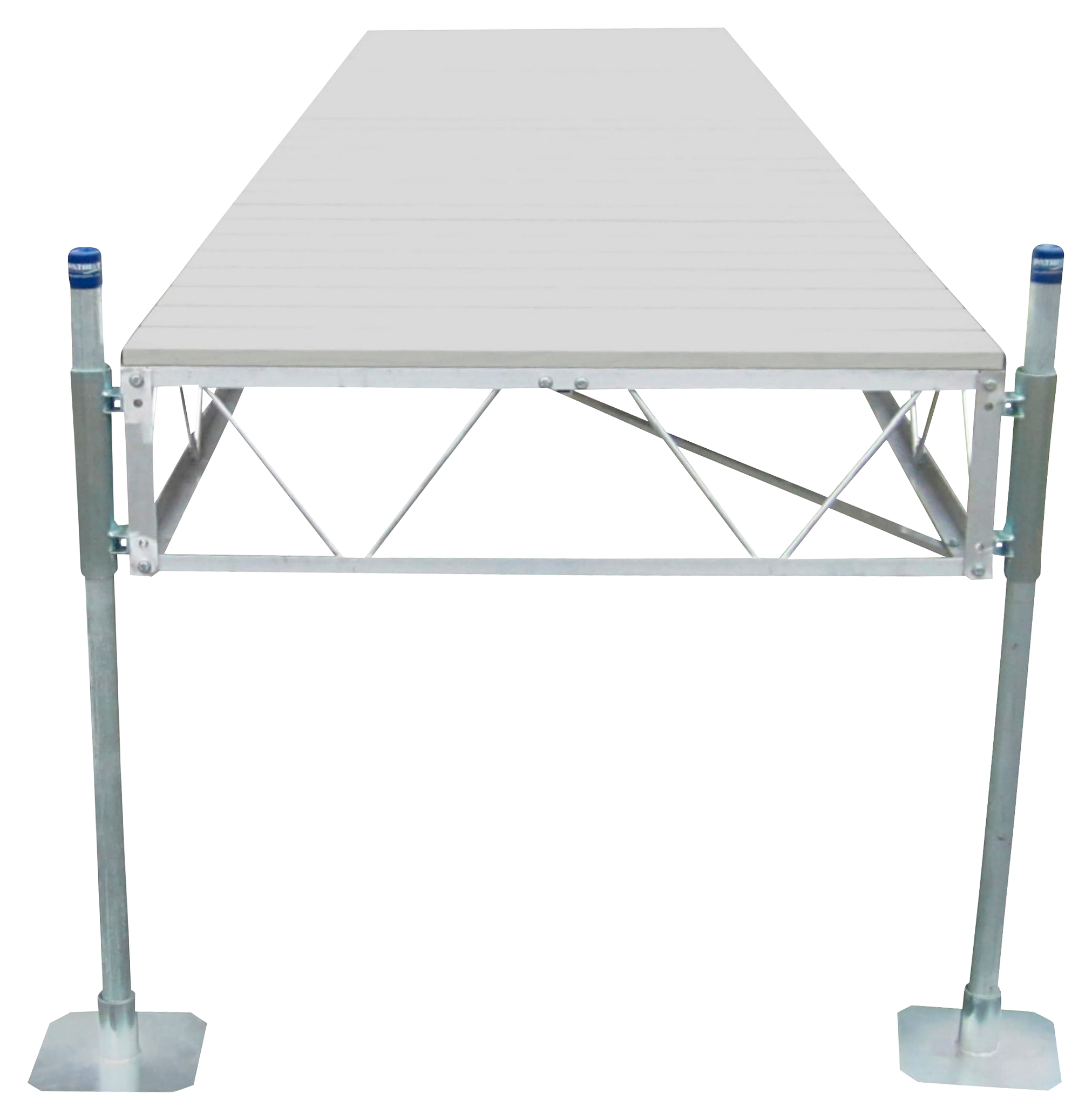 Image of Patriot Docks Straight Dock with Aluminum Decking - Gray - 16'