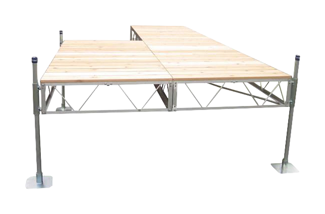 Image of Patriot Docks Stationary Patio Dock with Cedar Decking - 16'