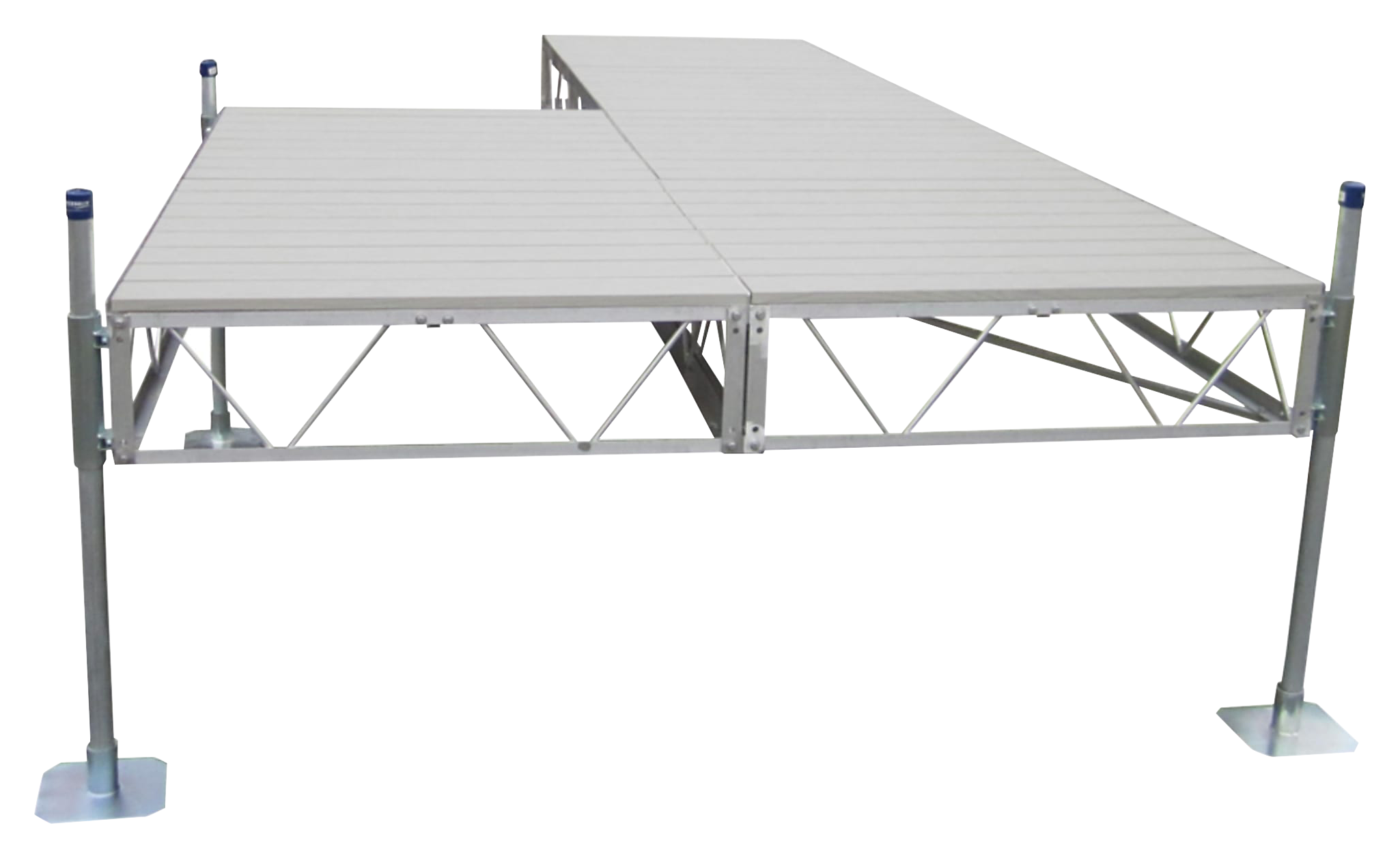 Image of Patriot Docks Patio Dock with Aluminum Decking - Gray - 16'