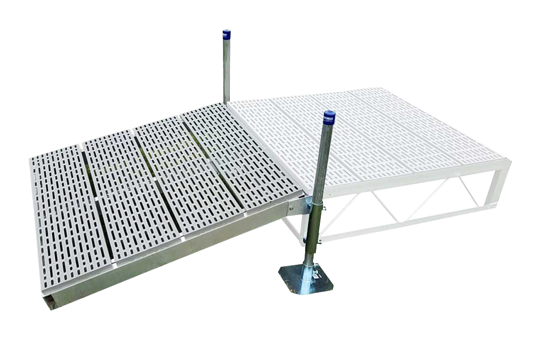 Image of Patriot Docks Shore Dock Ramp Kit With Poly Deck - 4' x 4'