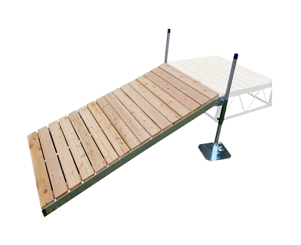 Image of Patriot Docks Shore Dock Ramp Kit with Cedar Deck - 4' x 8'