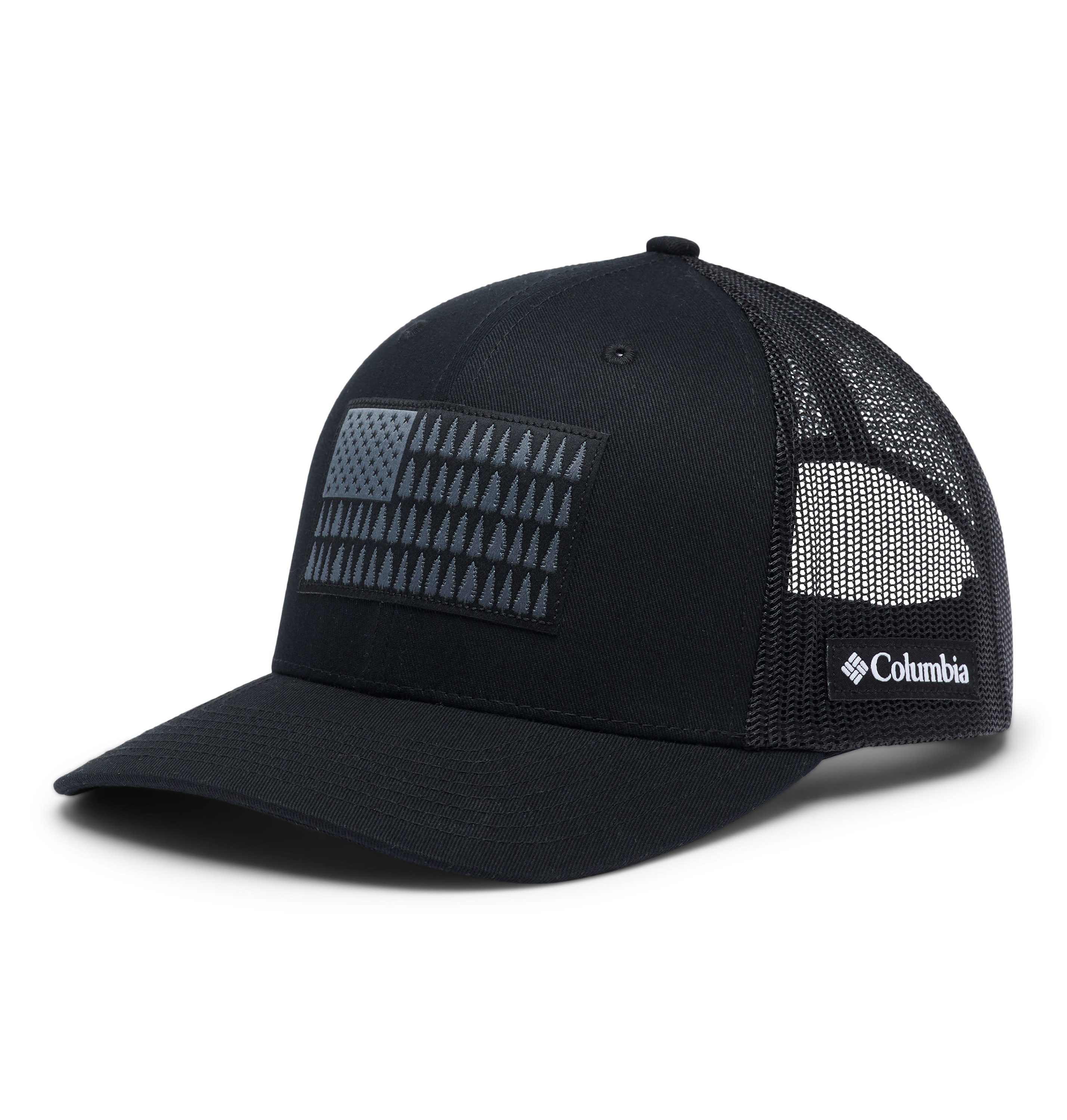 Image of Columbia Tree Flag Mesh Snapback Hat - Black