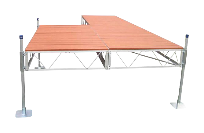 Image of Patriot Docks Patio Dock with Aluminum Decking - Brown - 32'
