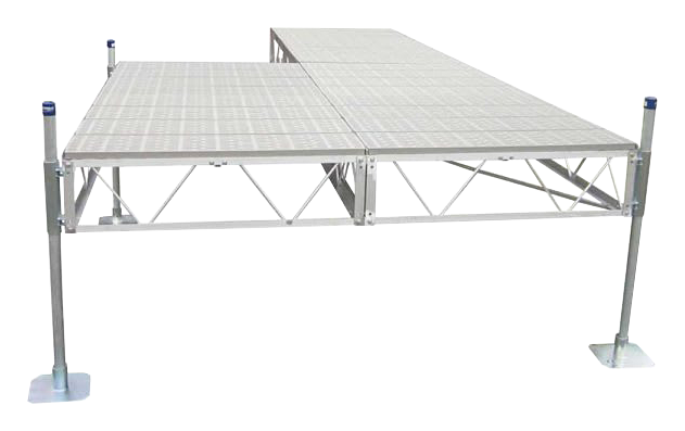 Image of Patriot Docks Patio Dock with Poly Decking - Gray - 24'