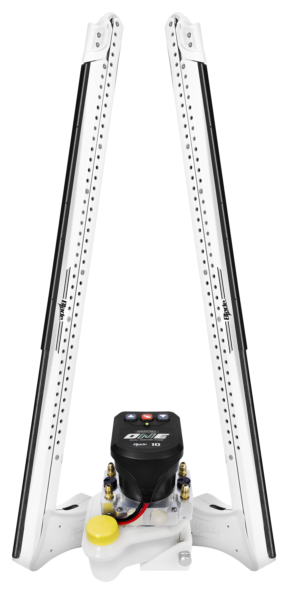 Image of Power-Pole Dual Blade One Pump Shallow Water Anchor System - White - 10'