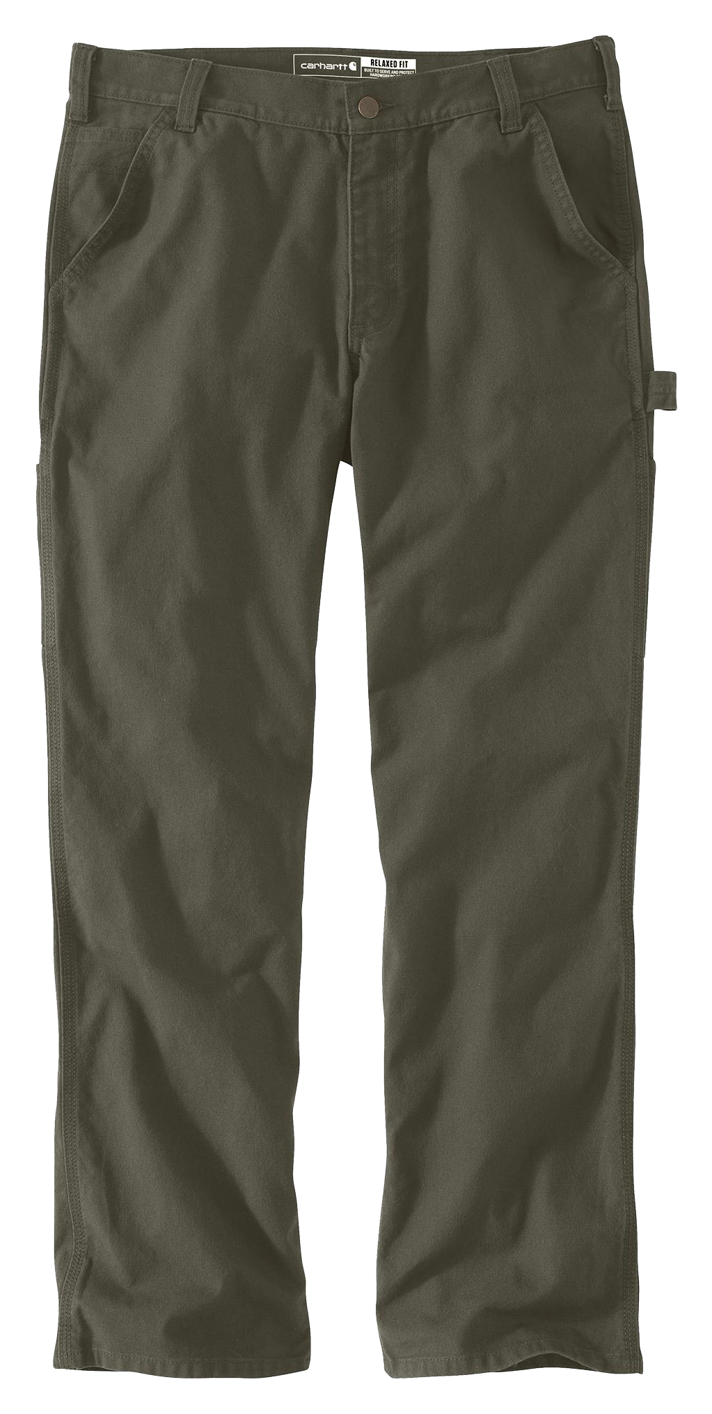 Image of Carhartt Relaxed Straight Rugged Flex Duck Dungarees for Men - Moss - 31x32