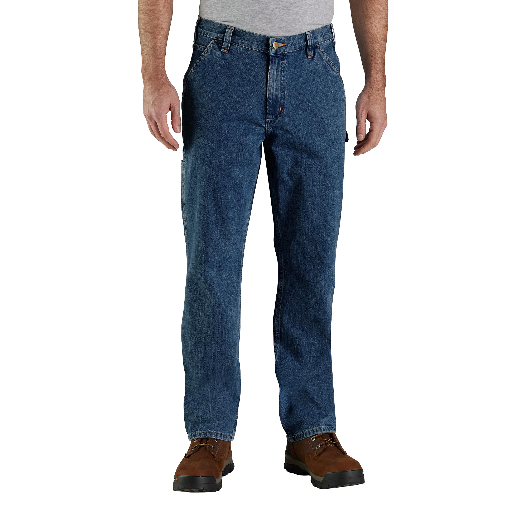Image of Carhartt Loose Straight Denim Dungarees - Canal