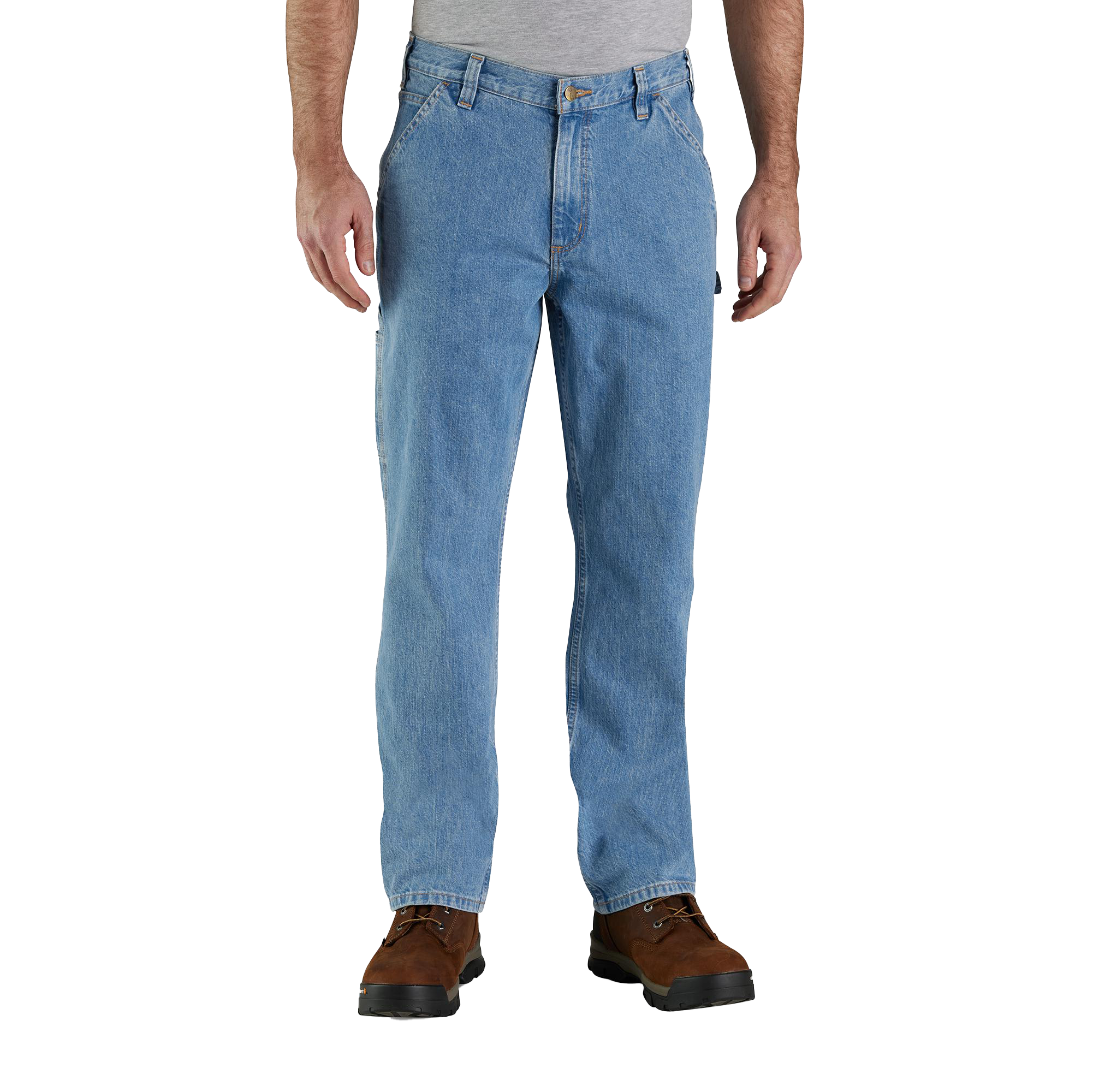 Image of Carhartt Loose Straight Denim Dungarees - Cove