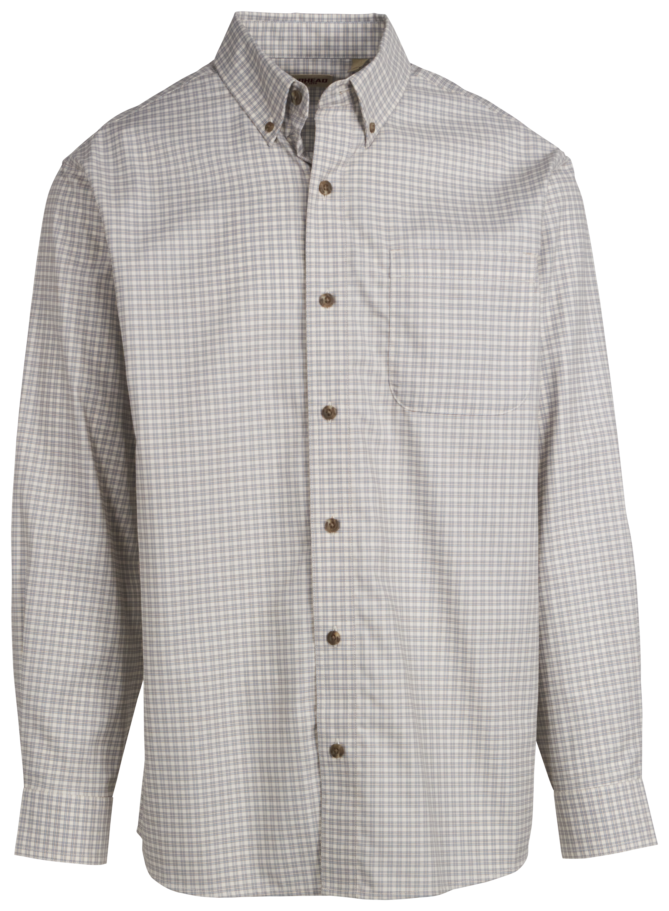 Image of RedHead Wrinkle-Free Easy-Care Button-Down Long-Sleeve Shirt - Dusty Blue Plaid
