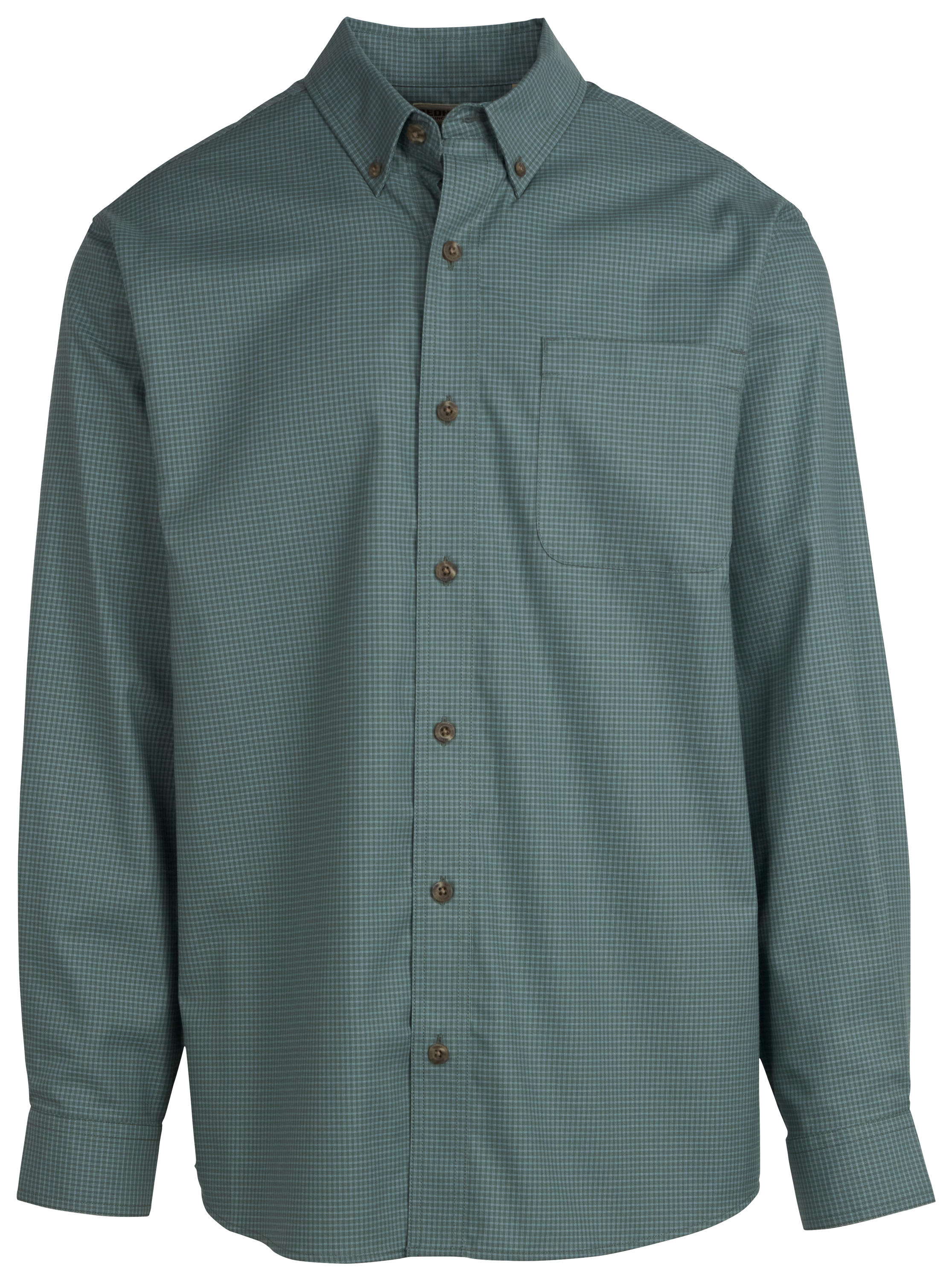 Image of RedHead Wrinkle-Free Easy-Care Button-Down Long-Sleeve Shirt - Forest Small Check