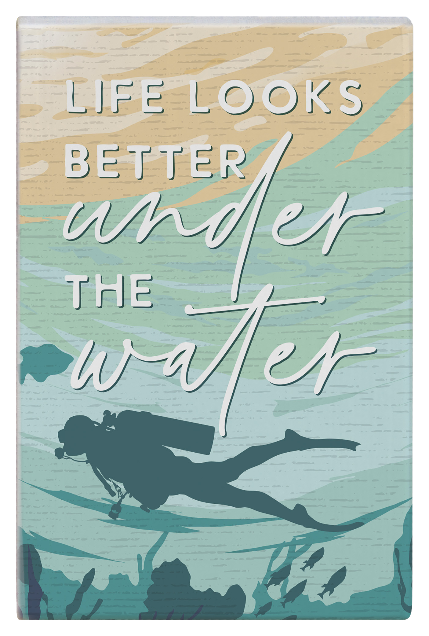 Image of Sincere Surroundings Under Water Wooden Display Sign