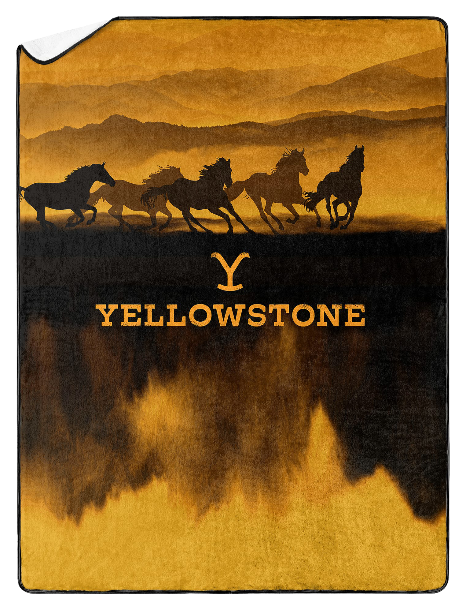 Image of The Northwest Group Yellowstone Wild Horses Silk Touch Sherpa Throw Blanket