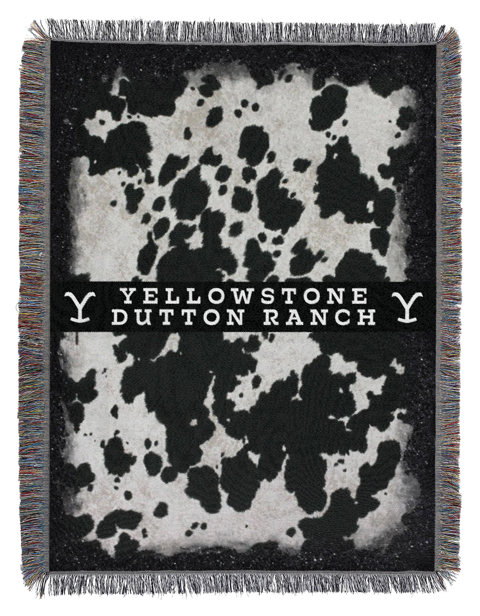 Image of The Northwest Group Yellowstone Cowhide Woven Tapestry Throw Blanket