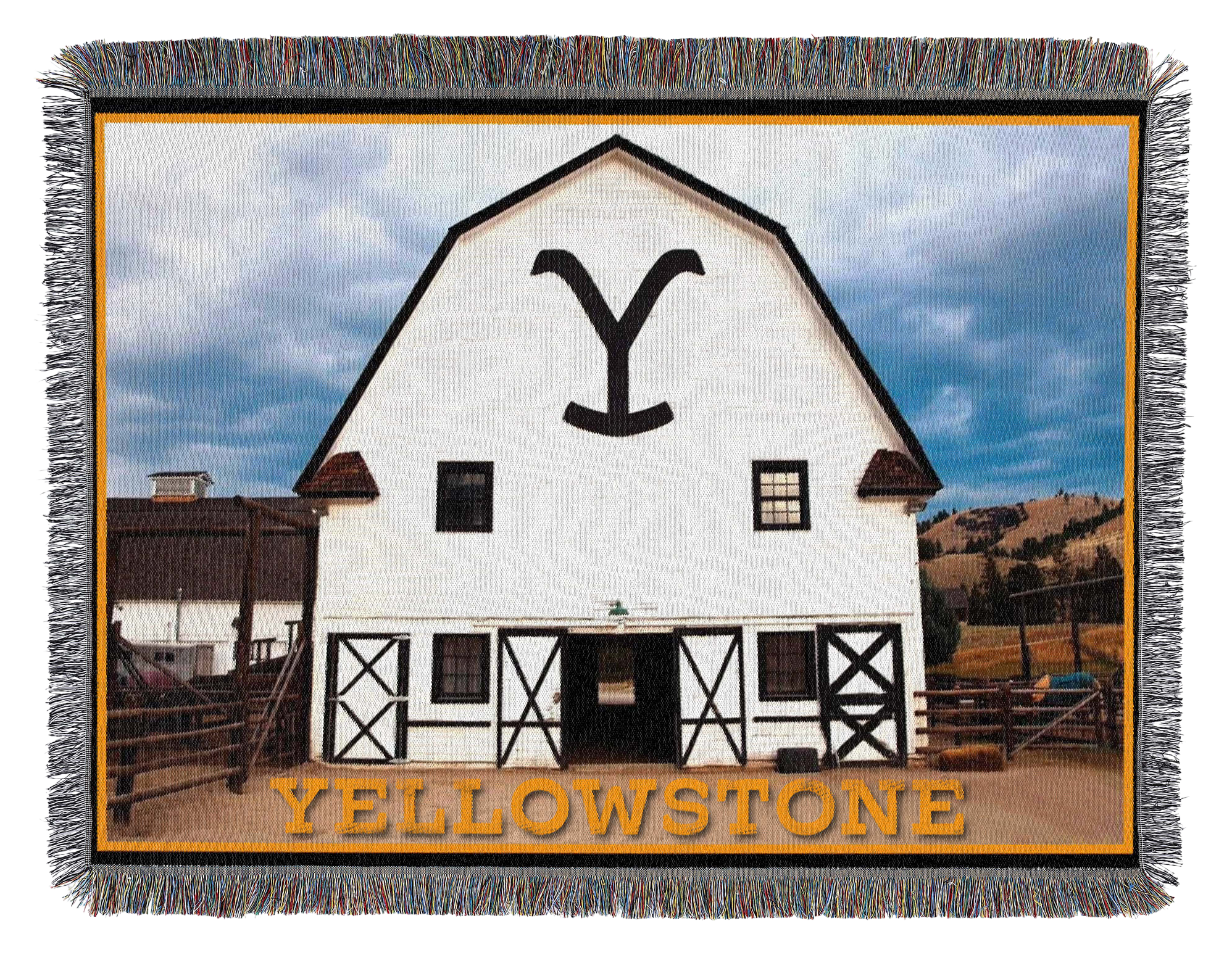 Image of The Northwest Group Yellowstone Dutton Barn Woven Tapestry Throw Blanket