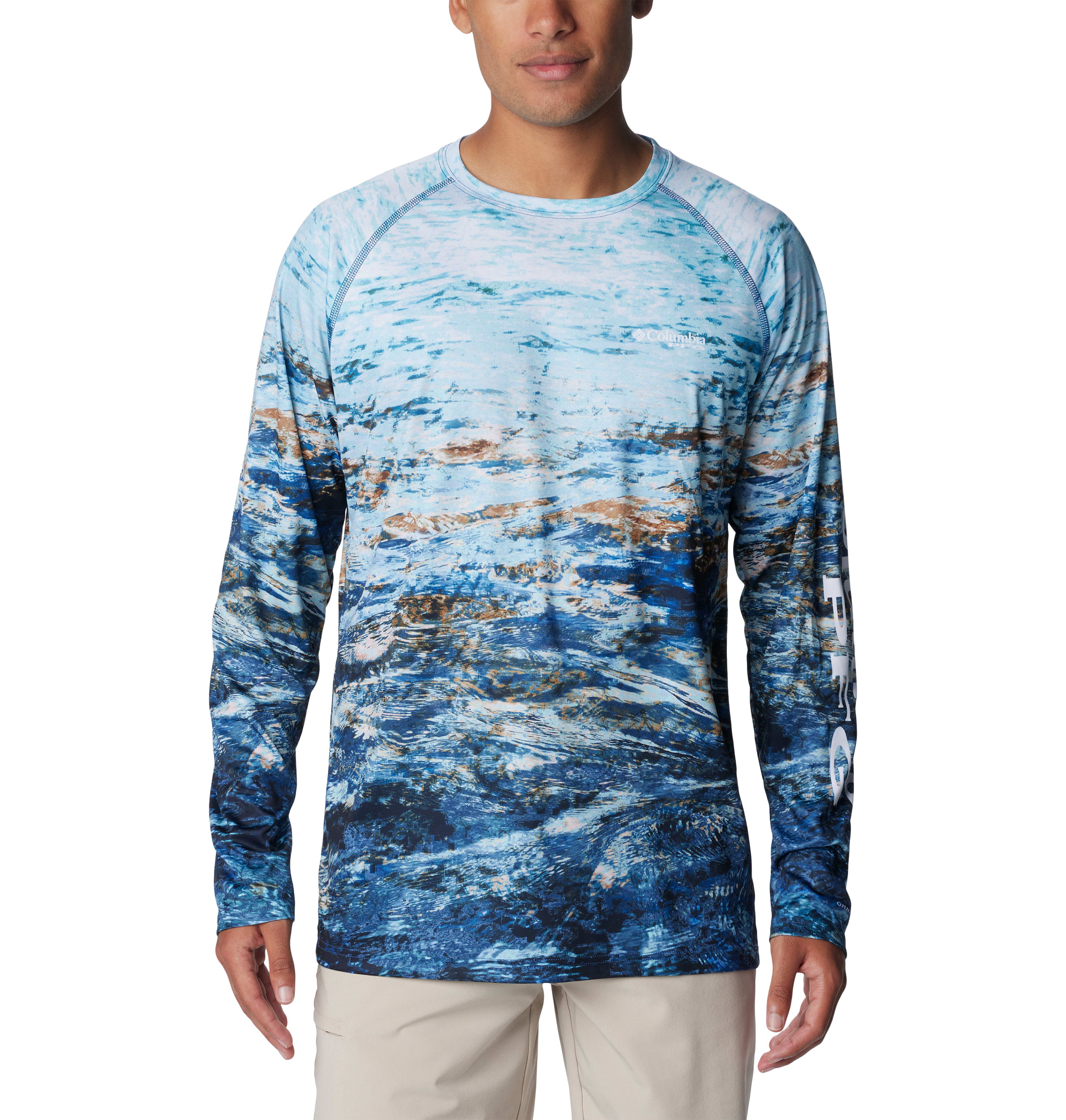 Image of Columbia PFG Super Terminal Tackle Long-Sleeve Shirt for Men - Carbon/Deepsea Fade - XS