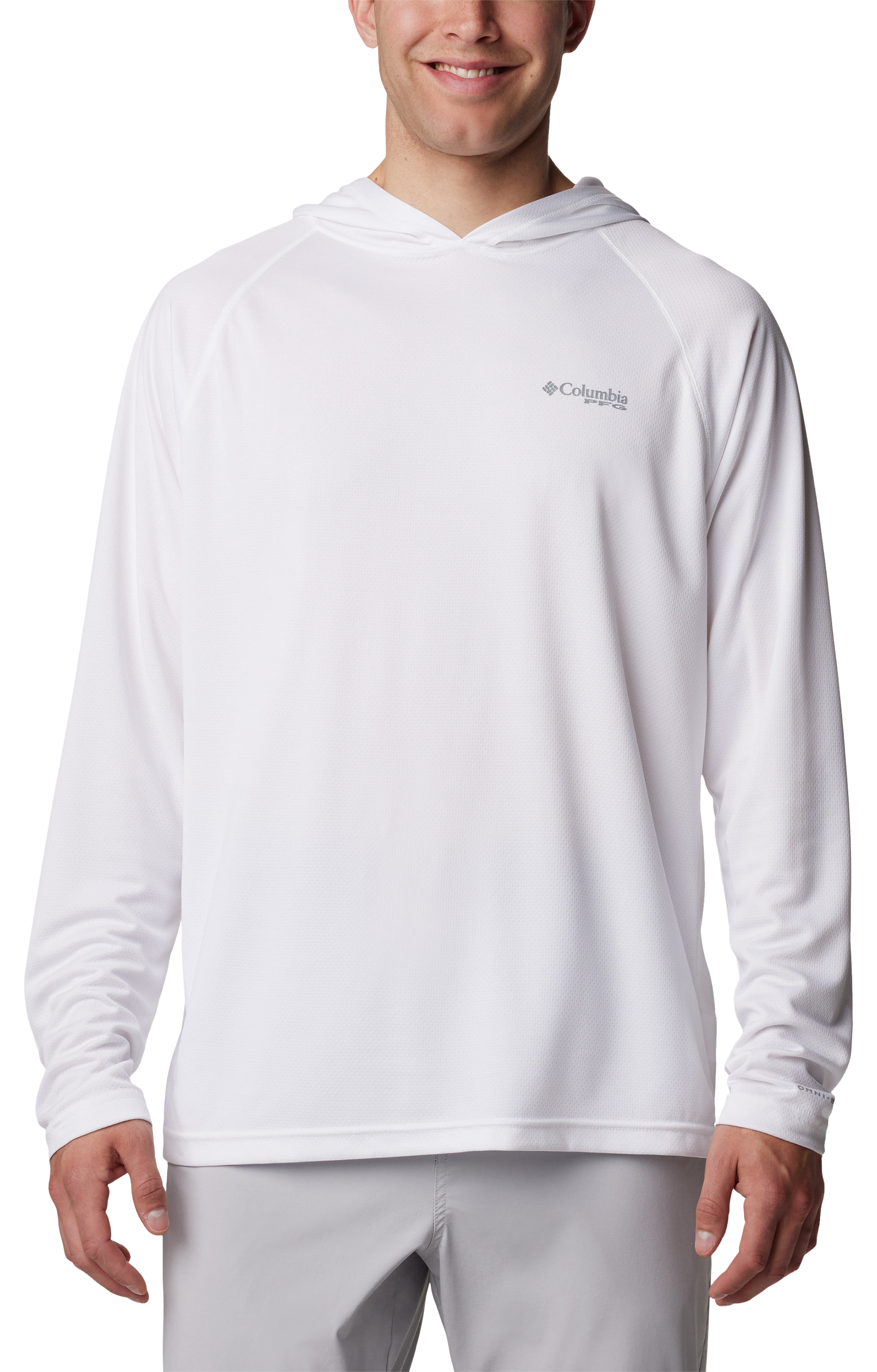 Image of Columbia PFG Solar Stream Hoodie for Men - White - 2XL