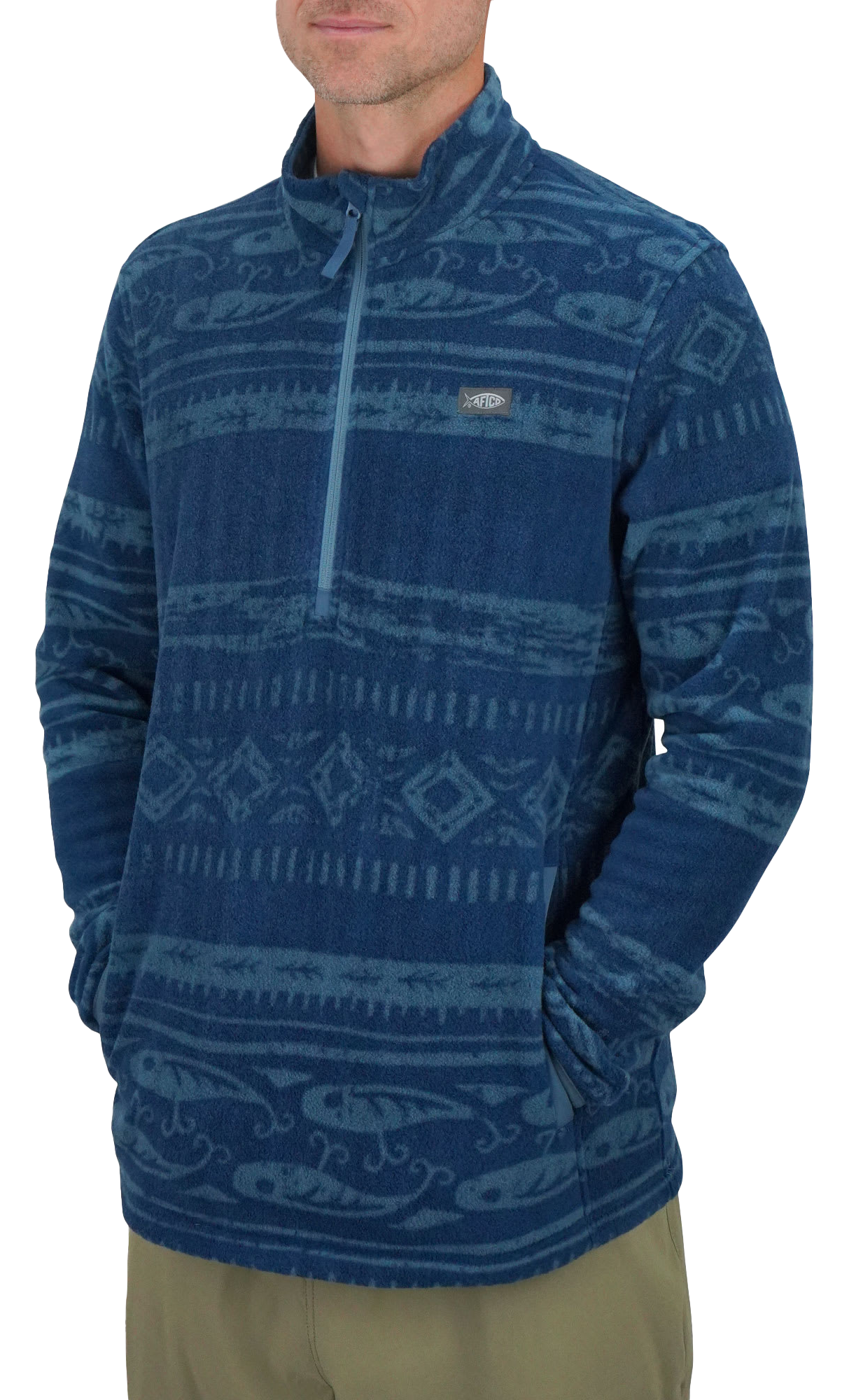 Image of AFTCO Ahoy Quarter-Zip Fleece Sweatshirt for Men - Titan - M