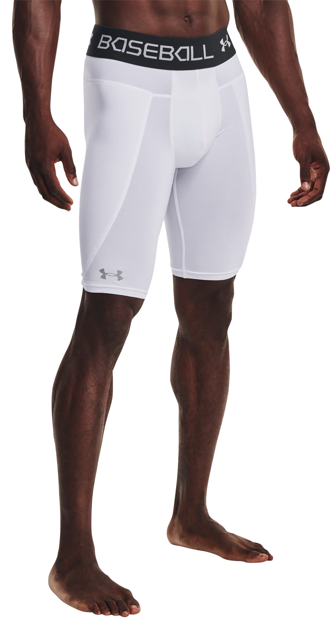 Under Armour Utility Pro Sliding Shorts for Men - White/Mod Gray