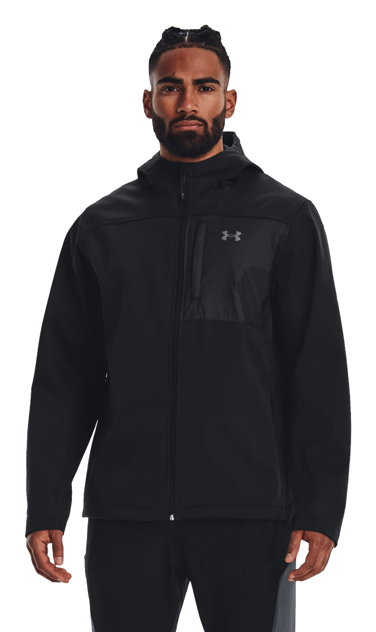 Image of Under Armour Storm ColdGear Infrared Shield 2.0 Hooded Jacket - Black/Pitch Gray