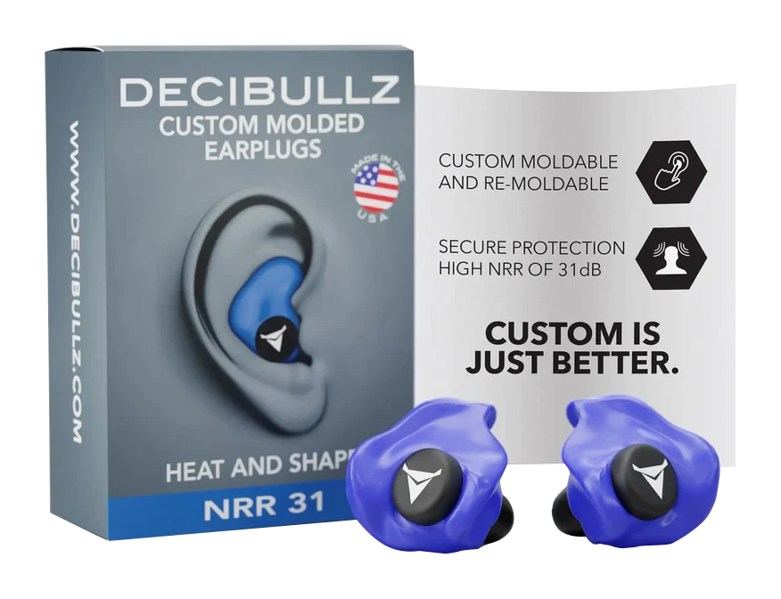 Image of Decibullz Custom-Molded 31dB NRR Earplugs - Blue