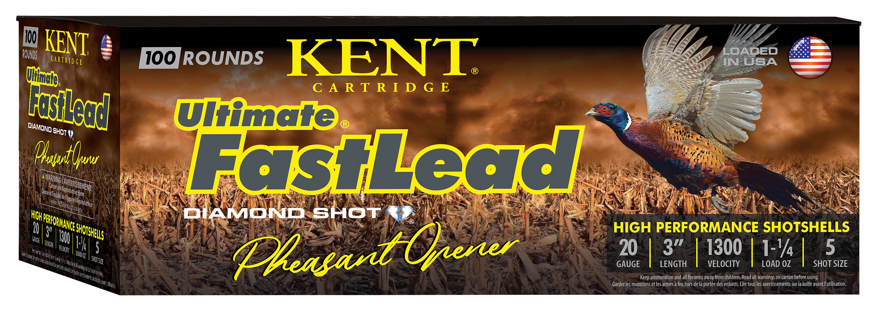 Kent Ultimate Fast Lead Shotgun Shells - 20 Gauge - #5 - 3" - 100 Rounds - Kent Cartridge