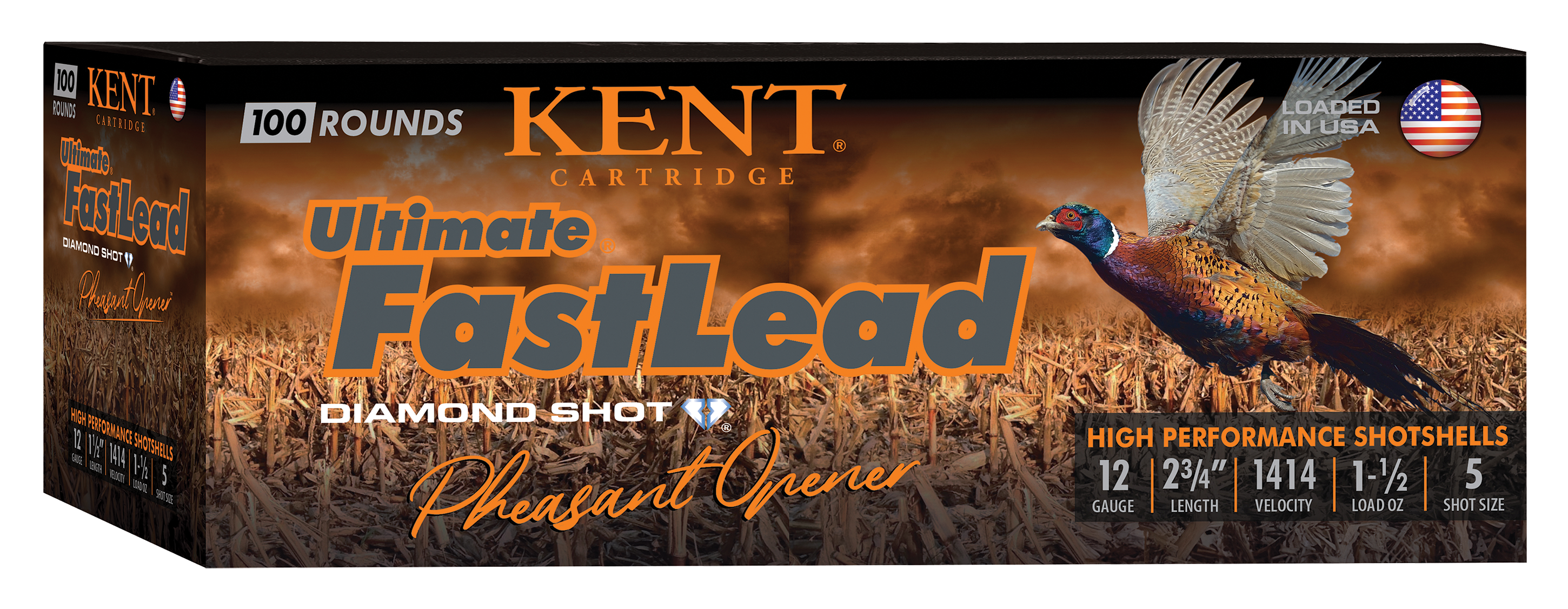 Kent Ultimate Fast Lead Shotgun Shells - 12 Gauge - #5 - 2.75" - 100 Rounds - Kent Cartridge