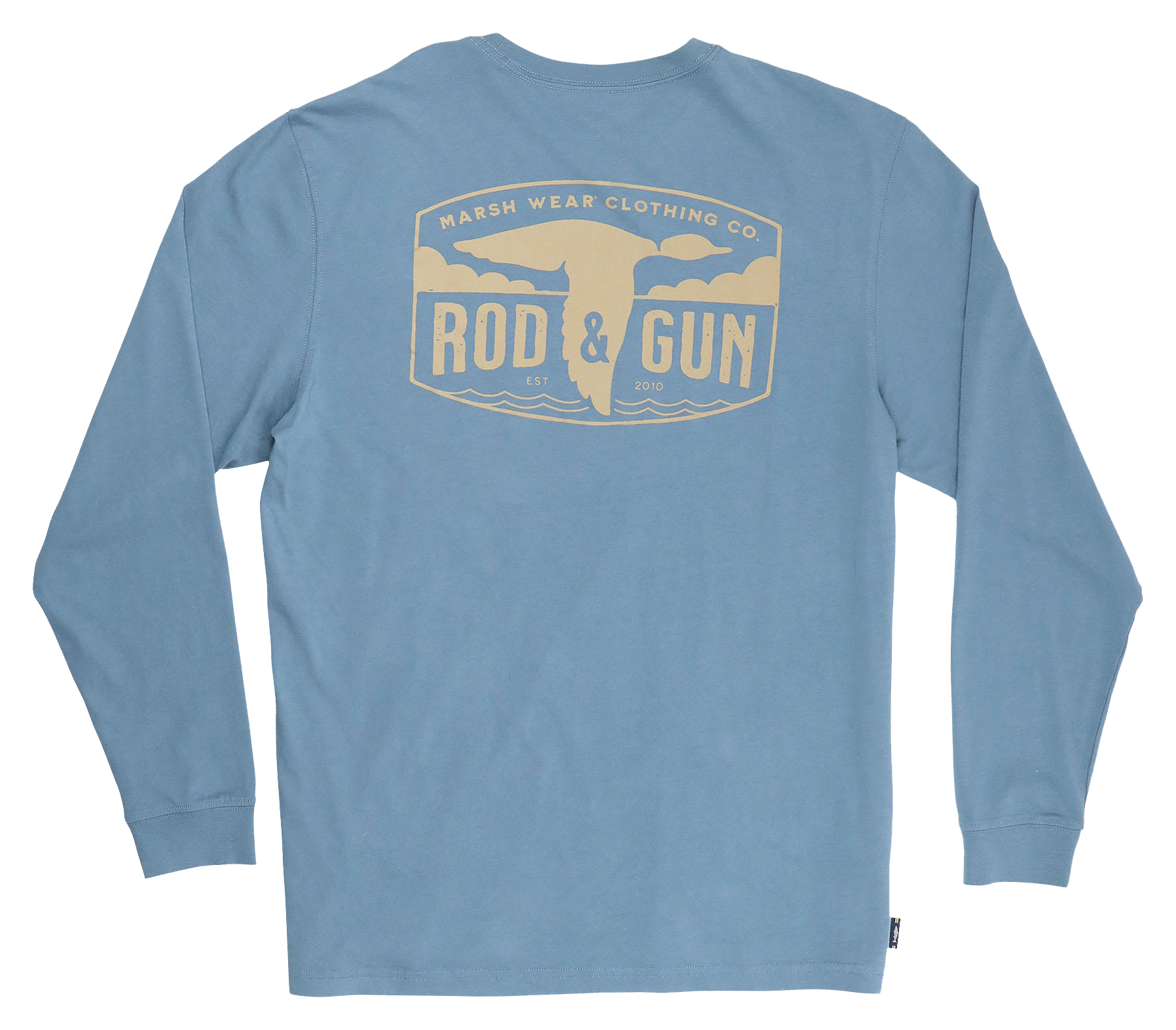 Image of Marsh Wear Duck Patch Long-Sleeve T-Shirt for Men - Slate Blue