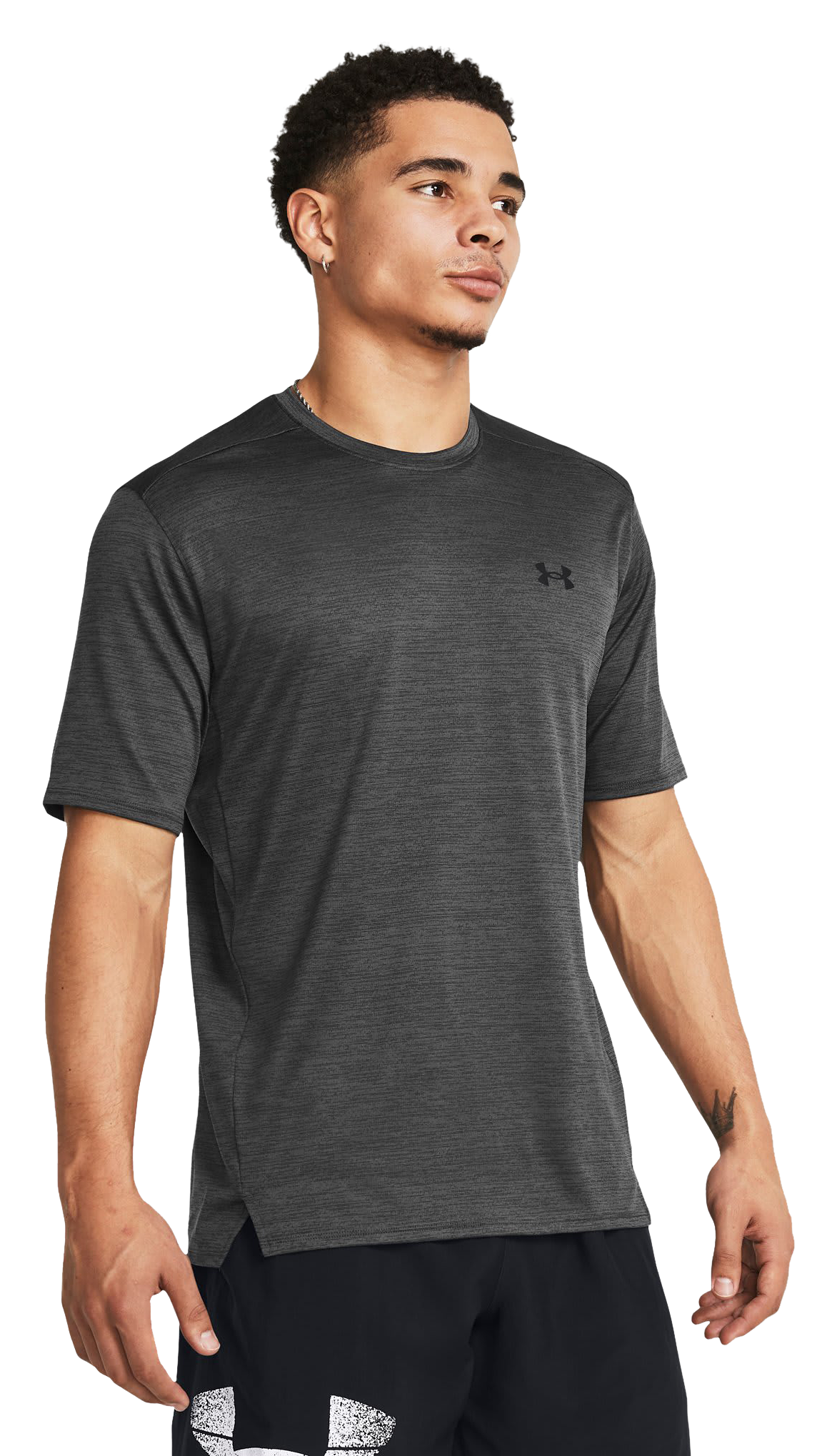 Under Armour UA Tech Vent Short-Sleeve T-Shirt for Men - Castlerock/Black - XS