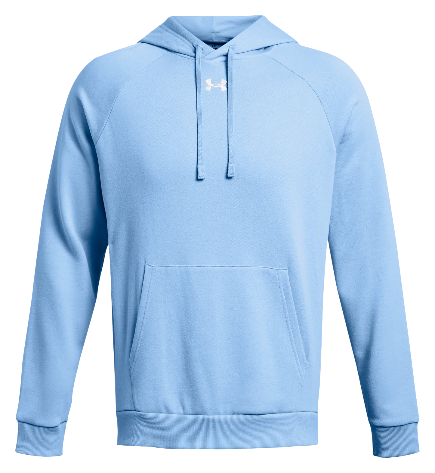 Image of Under Armour UA Rival Fleece Long-Sleeve Hoodie for Men - Carolina/White - XLT