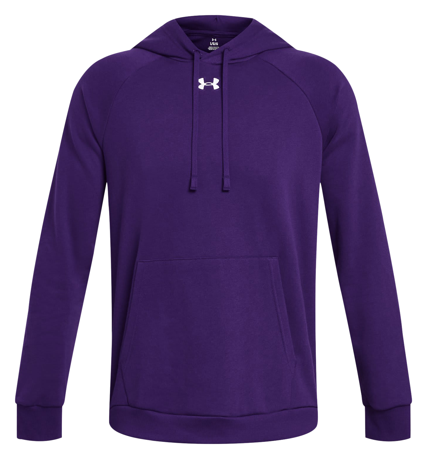 Image of Under Armour UA Rival Fleece Long-Sleeve Hoodie for Men - Purple/White - 2XLT